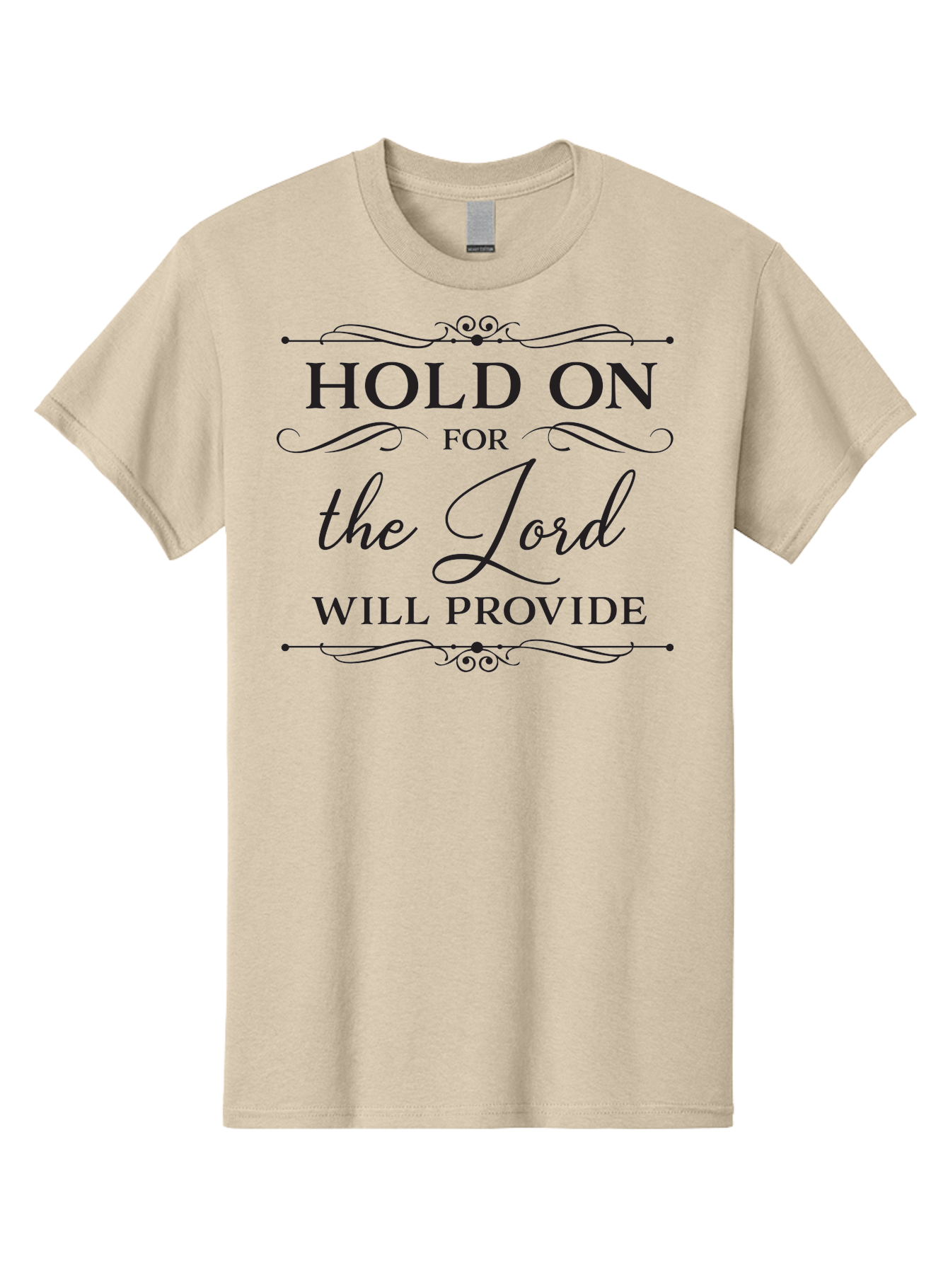 Hold-On-For-Lord-Will-Provide Men'S Graphic Tee, 100% Cotton, Comfortable Casual Summer Wear, Machine Washable, Inspirational Quote, Motivational Message, Faith-Based Saying, Hold On For The Lord Will Provide, Divine Guidance, Encouragement Aac822