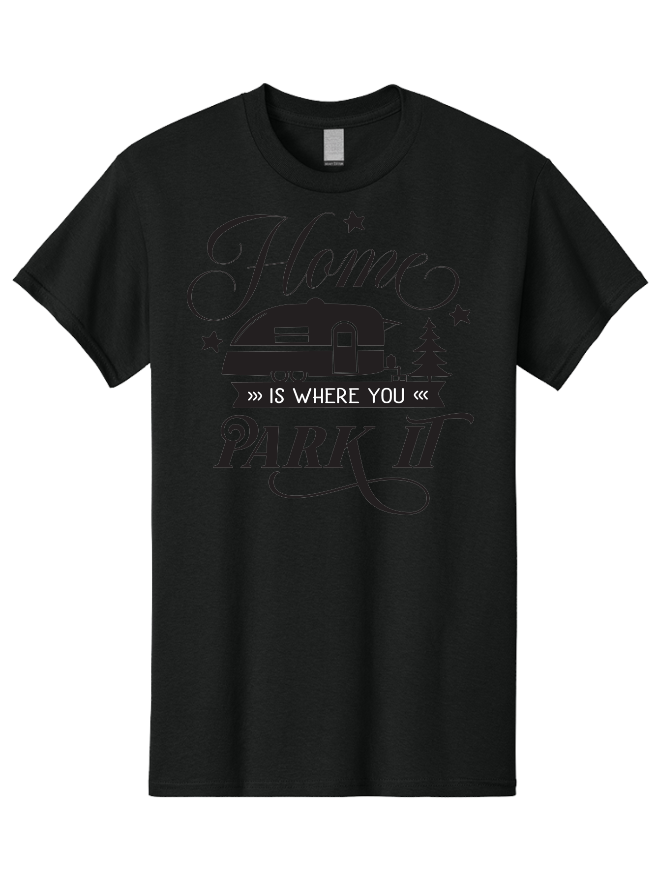 Home-Is-Where-You-Park-It Men'S Graphic Tee, 100% Cotton, Comfortable Casual Summer Wear, Machine Washable, Camping Life, Camper Trailer, Outdoor Adventure, Travel Trailer, Recreational Vehicle, Camping Quote, Travel Quote, Rv Lifestyle, Aac825