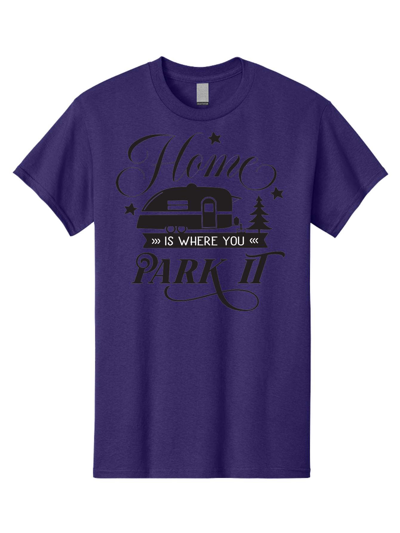 Home-Is-Where-You-Park-It Men'S Graphic Tee, 100% Cotton, Comfortable Casual Summer Wear, Machine Washable, Camping Life, Camper Trailer, Outdoor Adventure, Travel Trailer, Recreational Vehicle, Camping Quote, Travel Quote, Rv Lifestyle, Aac825