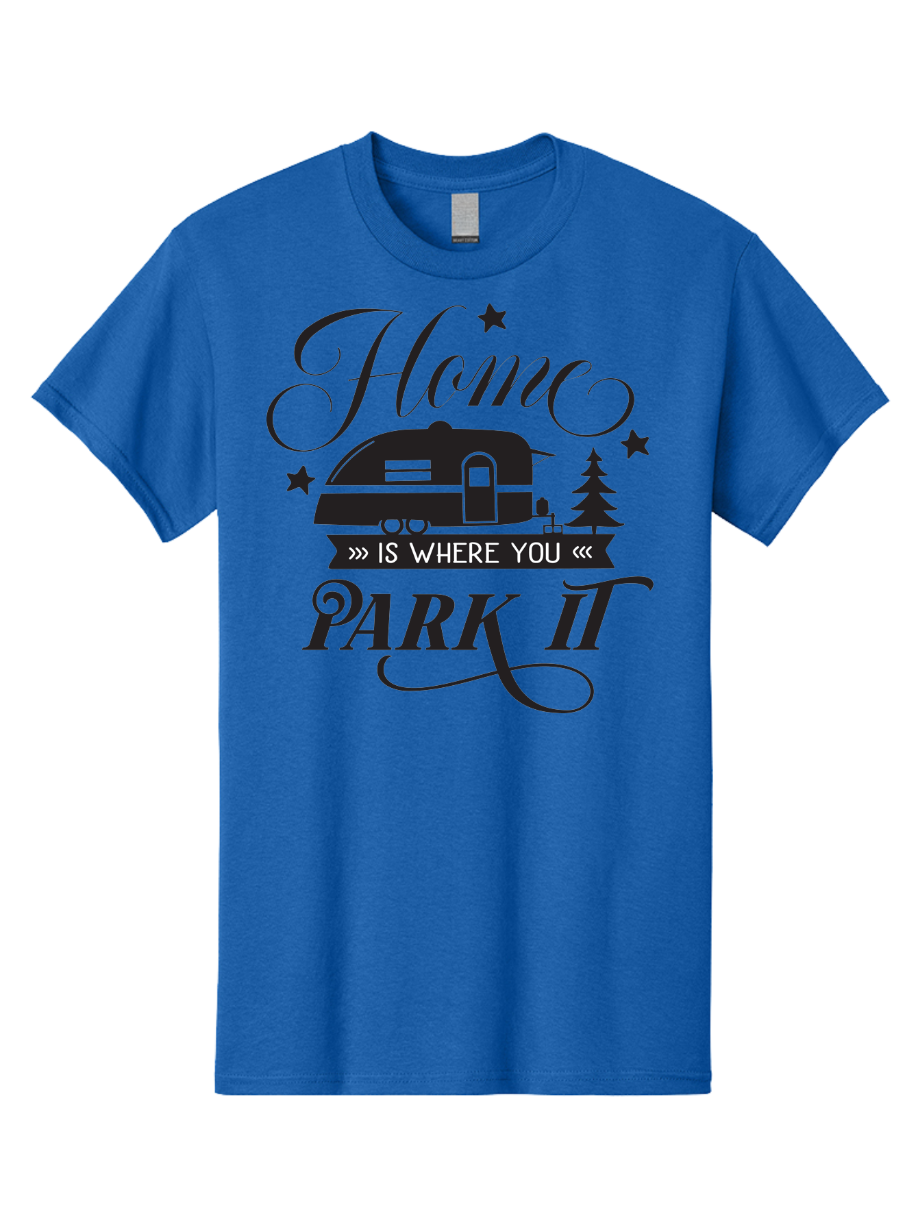 Home-Is-Where-You-Park-It Men'S Graphic Tee, 100% Cotton, Comfortable Casual Summer Wear, Machine Washable, Camping Life, Camper Trailer, Outdoor Adventure, Travel Trailer, Recreational Vehicle, Camping Quote, Travel Quote, Rv Lifestyle, Aac825