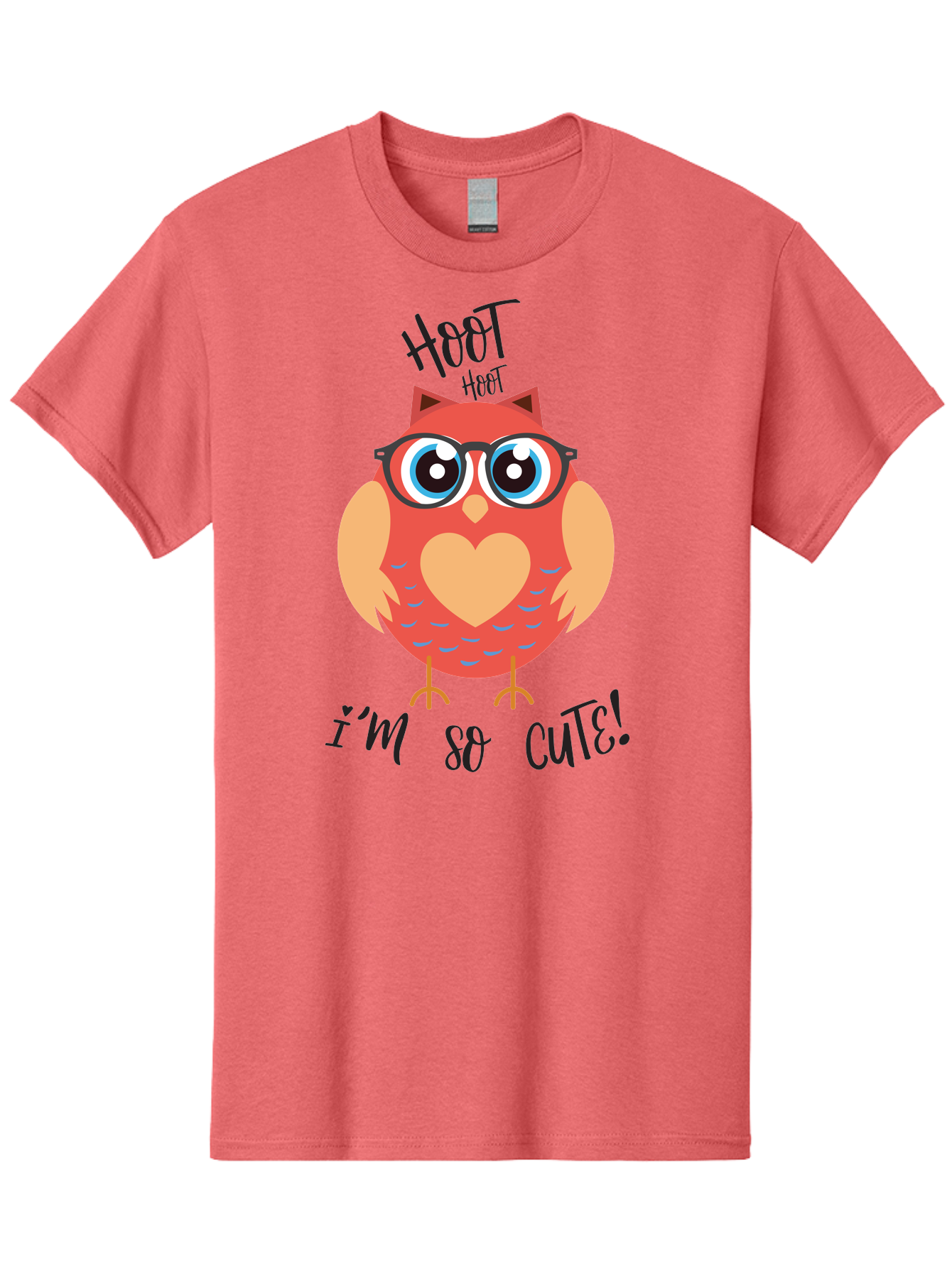 Hoot-Hoot-Owl Men'S Graphic Tee, 100% Cotton, Comfortable Casual Summer Wear, Machine Washable, Cartoon Owl, Heart-Shaped Chest, Glasses, Big Eyes, Cute Animal, Funny Illustration, Whimsical Design, Hoot Hoot, Adorable Creature, Aac827