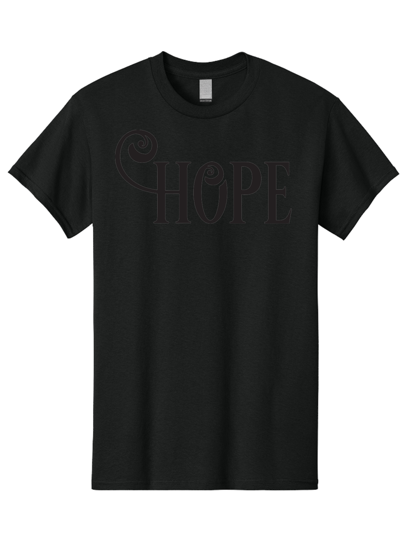 Hope Men'S Graphic Tee, 100% Cotton, Comfortable Casual Summer Wear, Machine Washable, Hope Symbol, Inspirational Quote, Motivational Text, Positive Vibes, Black Typography, Elegant Design, Swirly Font, Ornate Lettering Aac828
