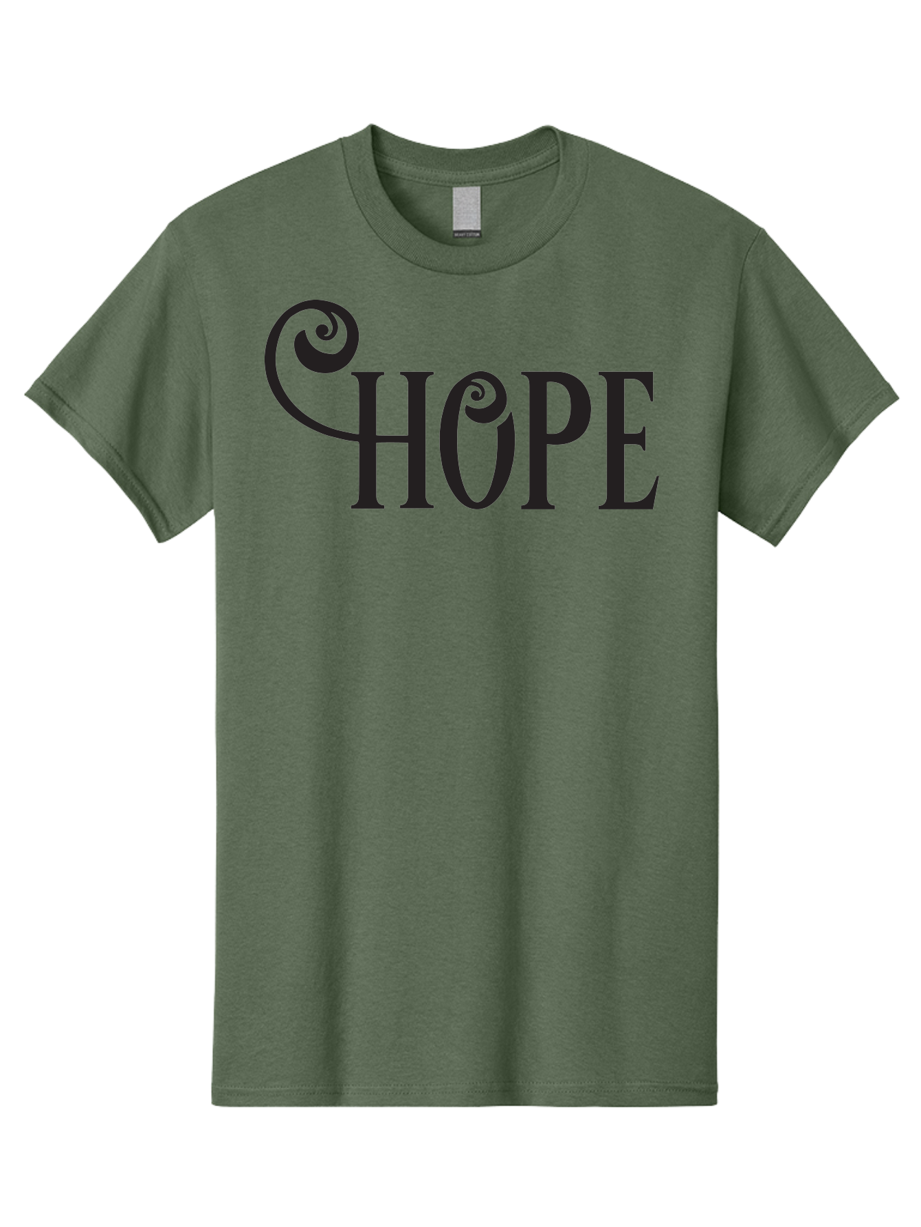 Hope Men'S Graphic Tee, 100% Cotton, Comfortable Casual Summer Wear, Machine Washable, Hope Symbol, Inspirational Quote, Motivational Text, Positive Vibes, Black Typography, Elegant Design, Swirly Font, Ornate Lettering Aac828