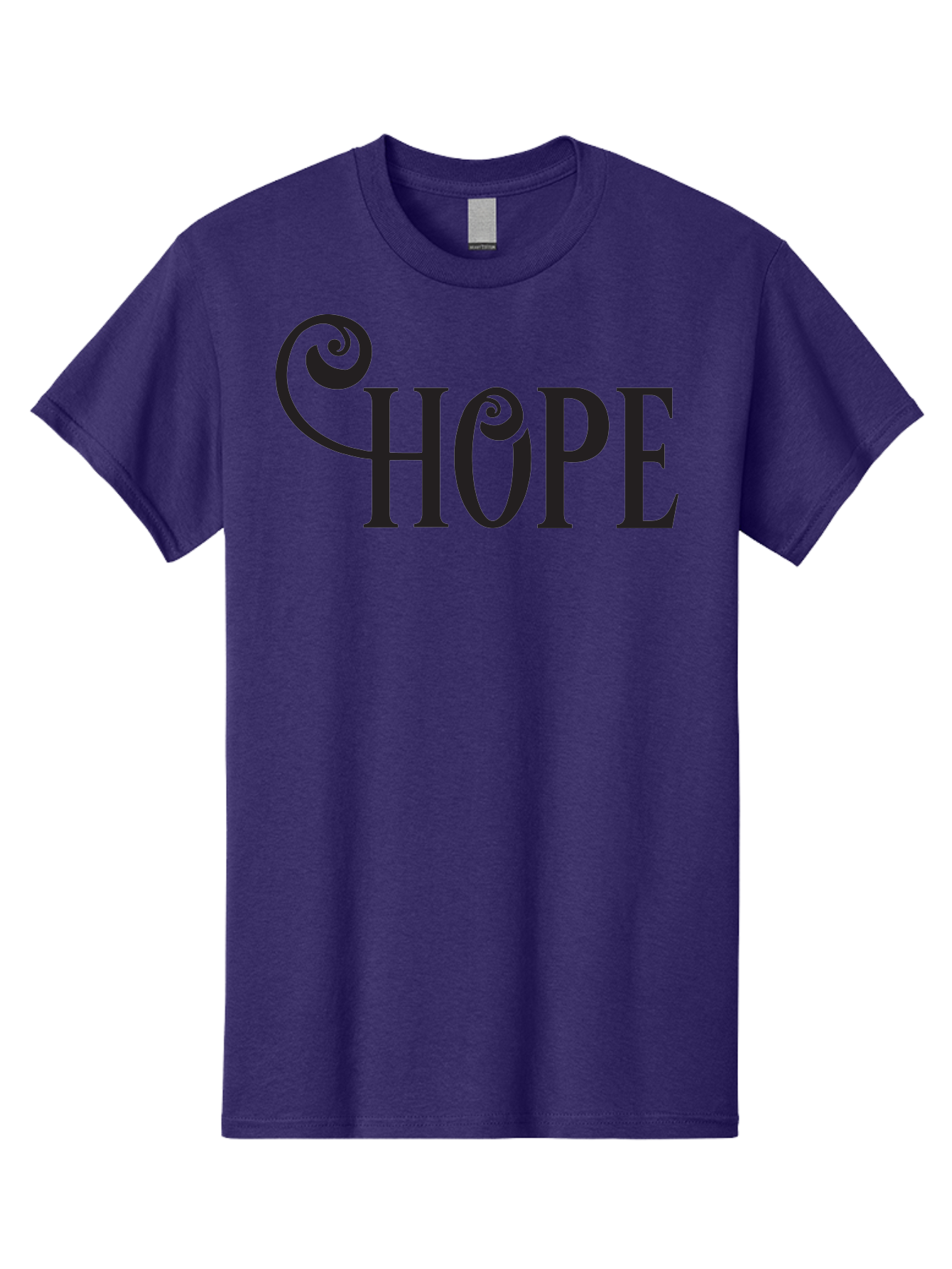 Hope Men'S Graphic Tee, 100% Cotton, Comfortable Casual Summer Wear, Machine Washable, Hope Symbol, Inspirational Quote, Motivational Text, Positive Vibes, Black Typography, Elegant Design, Swirly Font, Ornate Lettering Aac828