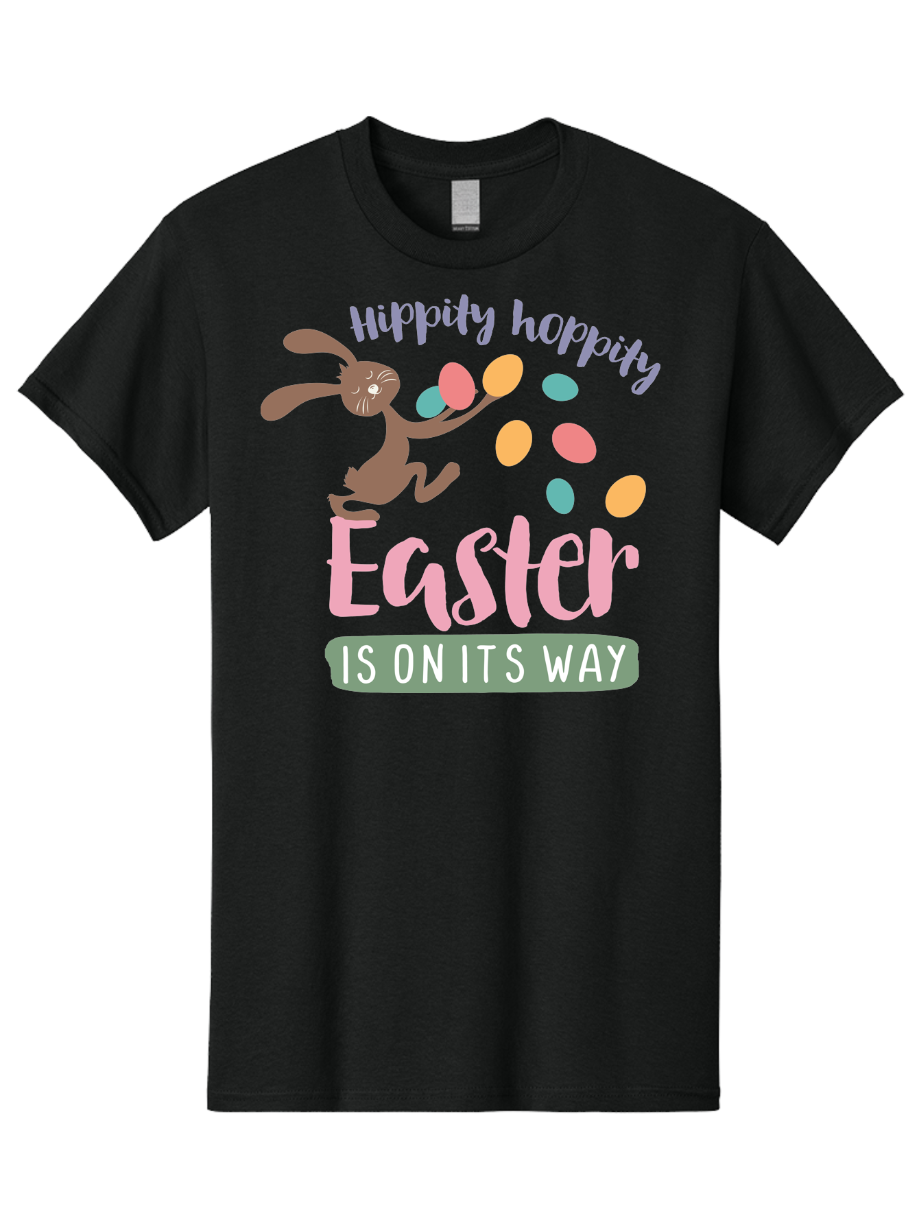 Hoppily-Hopping-Easter Men'S Graphic Tee, 100% Cotton, Comfortable Casual Summer Wear, Machine Washable, Easter Bunny, Easter Eggs, Colorful Eggs, Spring Holiday, Festive Graphics, Happy Easter, Hippidy Hoppity Aac829