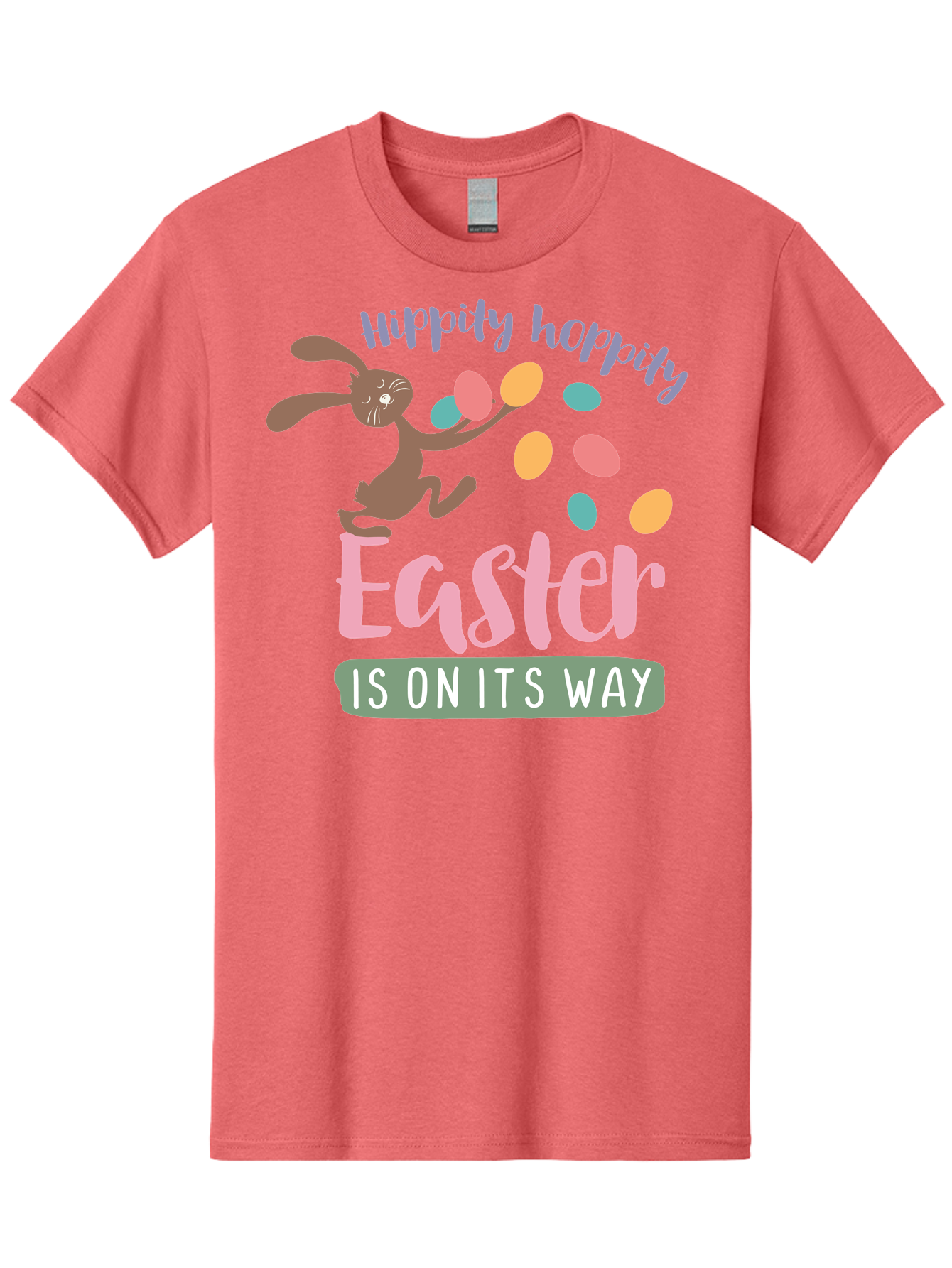 Hoppily-Hopping-Easter Men'S Graphic Tee, 100% Cotton, Comfortable Casual Summer Wear, Machine Washable, Easter Bunny, Easter Eggs, Colorful Eggs, Spring Holiday, Festive Graphics, Happy Easter, Hippidy Hoppity Aac829