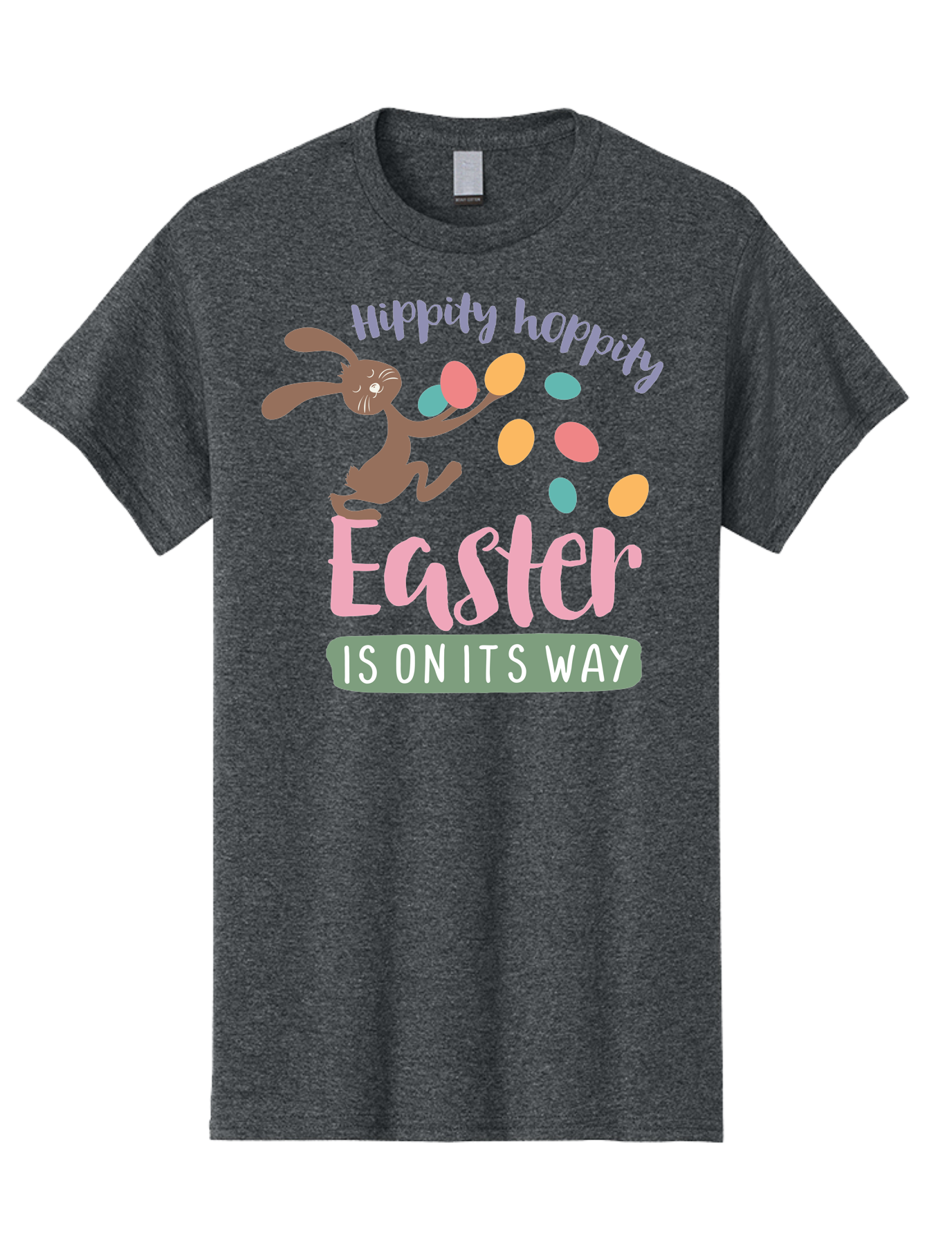 Hoppily-Hopping-Easter Men'S Graphic Tee, 100% Cotton, Comfortable Casual Summer Wear, Machine Washable, Easter Bunny, Easter Eggs, Colorful Eggs, Spring Holiday, Festive Graphics, Happy Easter, Hippidy Hoppity Aac829