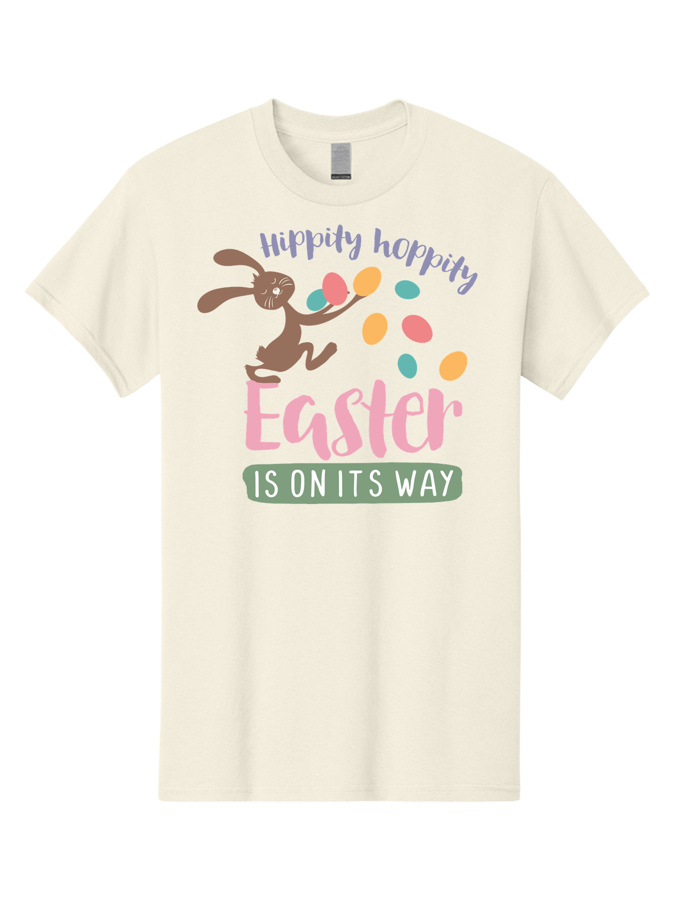Hoppily-Hopping-Easter Men'S Graphic Tee, 100% Cotton, Comfortable Casual Summer Wear, Machine Washable, Easter Bunny, Easter Eggs, Colorful Eggs, Spring Holiday, Festive Graphics, Happy Easter, Hippidy Hoppity Aac829