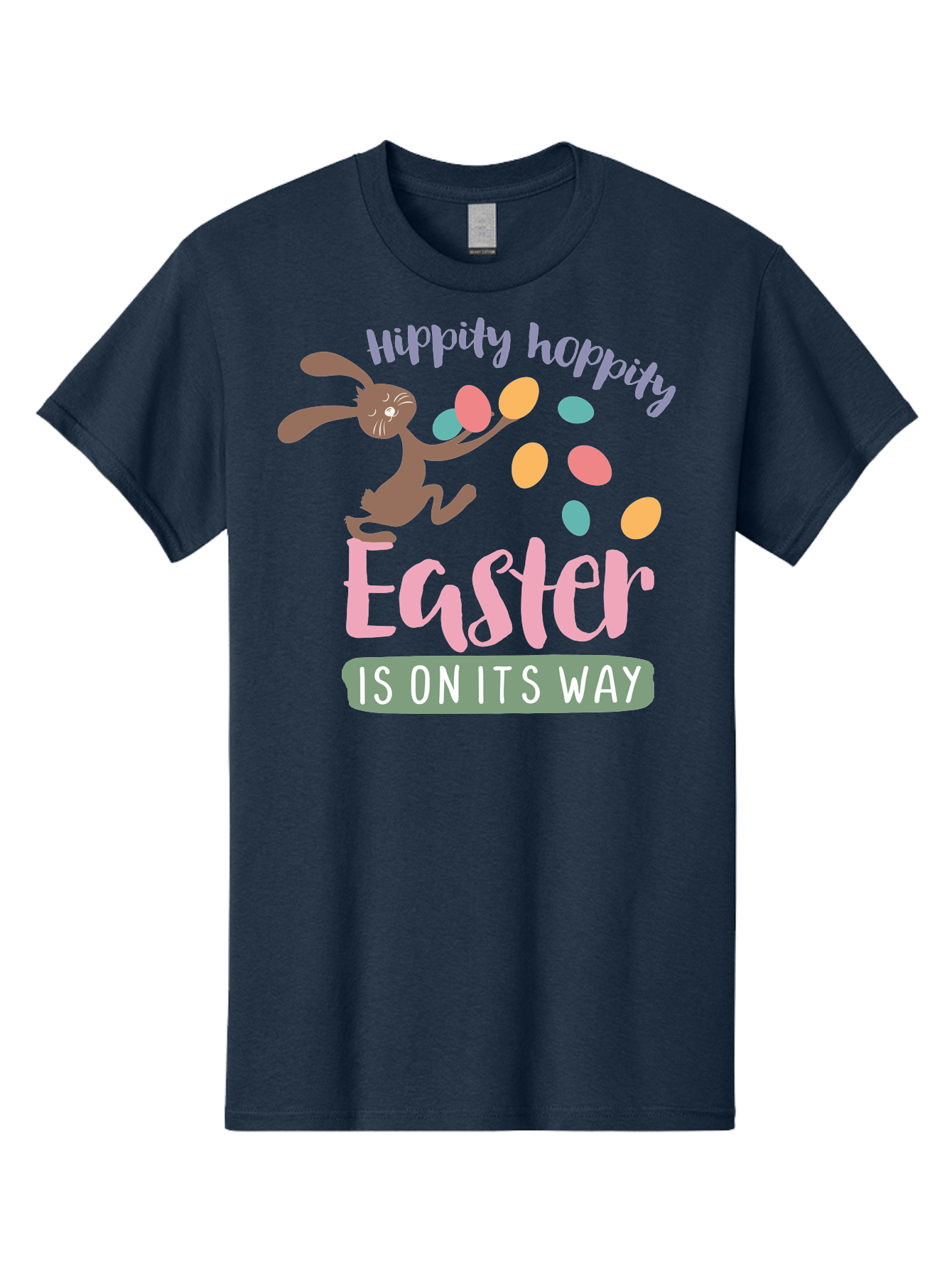 Hoppily-Hopping-Easter Men'S Graphic Tee, 100% Cotton, Comfortable Casual Summer Wear, Machine Washable, Easter Bunny, Easter Eggs, Colorful Eggs, Spring Holiday, Festive Graphics, Happy Easter, Hippidy Hoppity Aac829