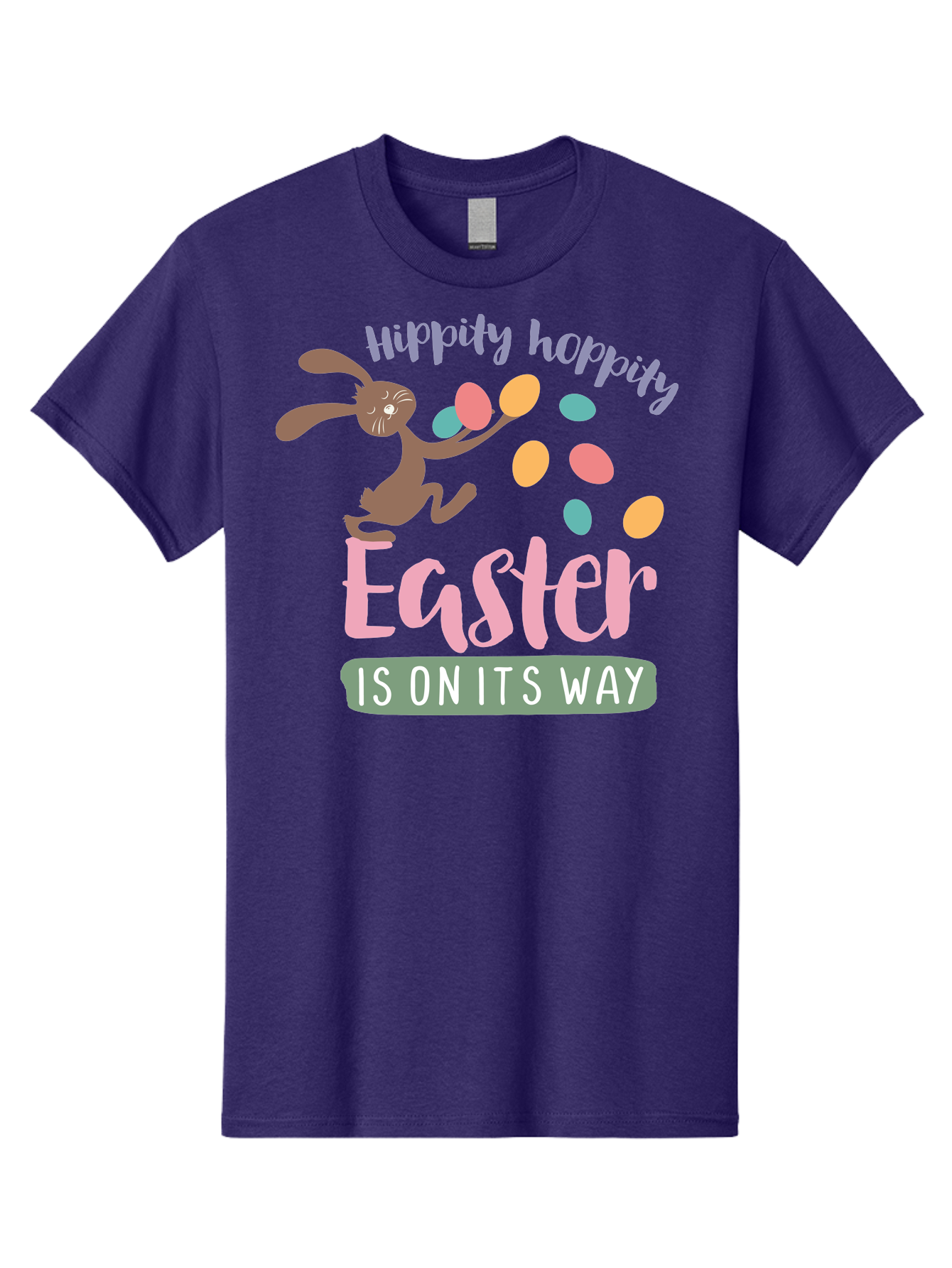Hoppily-Hopping-Easter Men'S Graphic Tee, 100% Cotton, Comfortable Casual Summer Wear, Machine Washable, Easter Bunny, Easter Eggs, Colorful Eggs, Spring Holiday, Festive Graphics, Happy Easter, Hippidy Hoppity Aac829