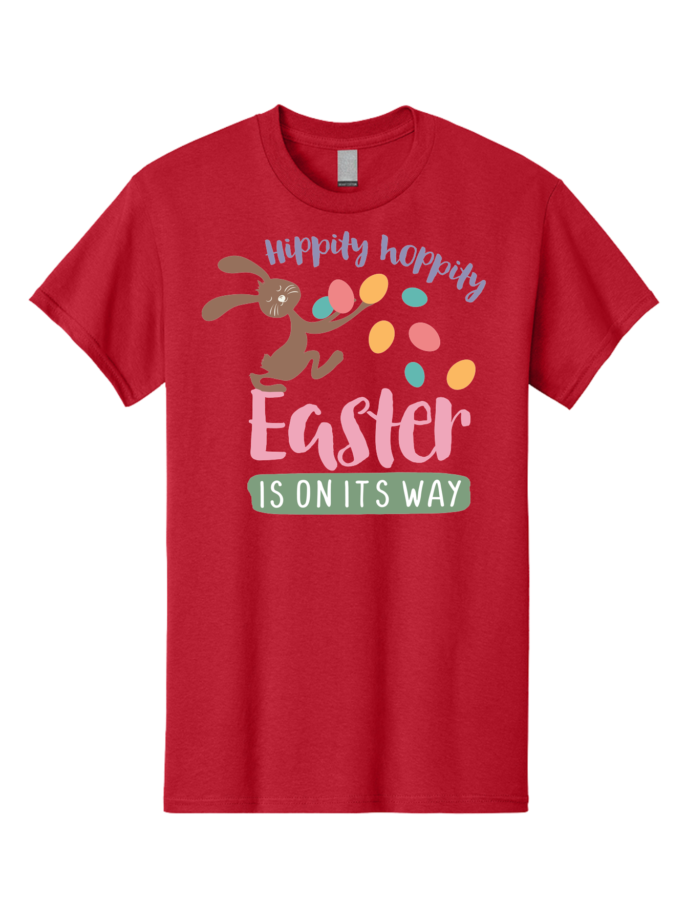 Hoppily-Hopping-Easter Men'S Graphic Tee, 100% Cotton, Comfortable Casual Summer Wear, Machine Washable, Easter Bunny, Easter Eggs, Colorful Eggs, Spring Holiday, Festive Graphics, Happy Easter, Hippidy Hoppity Aac829