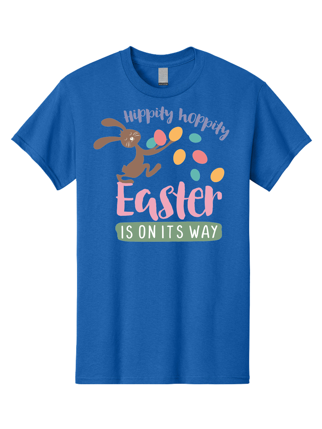 Hoppily-Hopping-Easter Men'S Graphic Tee, 100% Cotton, Comfortable Casual Summer Wear, Machine Washable, Easter Bunny, Easter Eggs, Colorful Eggs, Spring Holiday, Festive Graphics, Happy Easter, Hippidy Hoppity Aac829