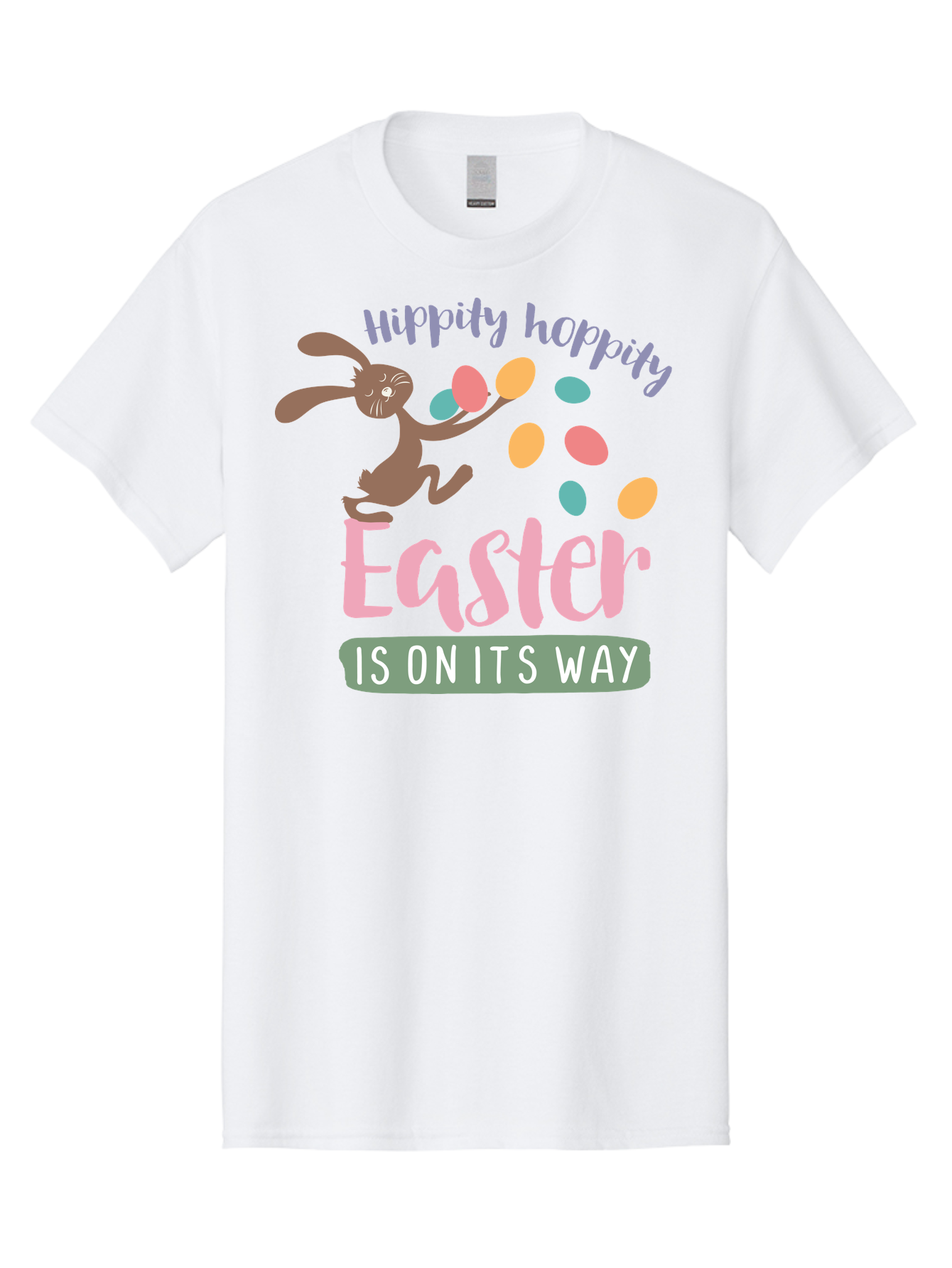 Hoppily-Hopping-Easter Men'S Graphic Tee, 100% Cotton, Comfortable Casual Summer Wear, Machine Washable, Easter Bunny, Easter Eggs, Colorful Eggs, Spring Holiday, Festive Graphics, Happy Easter, Hippidy Hoppity Aac829