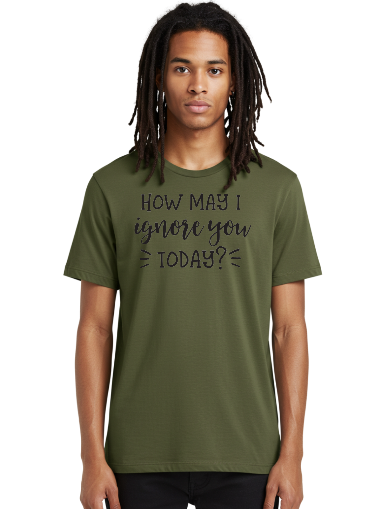 How-May-I-Ignore-You-Today Men'S Graphic Tee, 100% Cotton, Comfortable Casual Summer Wear, Machine Washable, Sarcastic Quote, Humorous Phrase, Witty Saying, Playful Jab, Tongue-In-Cheek Humor, Sassy Text Aac836