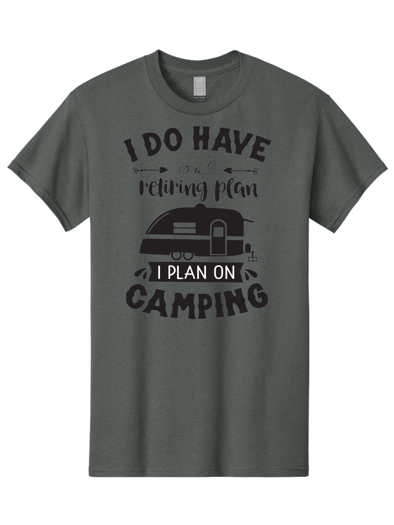 I-Do-Have-Retiring-Plan Men'S Graphic Tee, 100% Cotton, Comfortable Casual Summer Wear, Machine Washable, Retirement Plan, Camping Life, Outdoor Adventure, Travel Trailer, Caravan, Camping Quote, Funny Retirement, Retirement Humor, Aac842