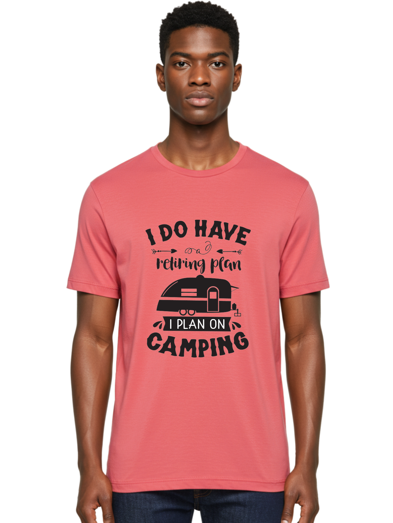 I-Do-Have-Retiring-Plan Men'S Graphic Tee, 100% Cotton, Comfortable Casual Summer Wear, Machine Washable, Retirement Plan, Camping Life, Outdoor Adventure, Travel Trailer, Caravan, Camping Quote, Funny Retirement, Retirement Humor, Aac842
