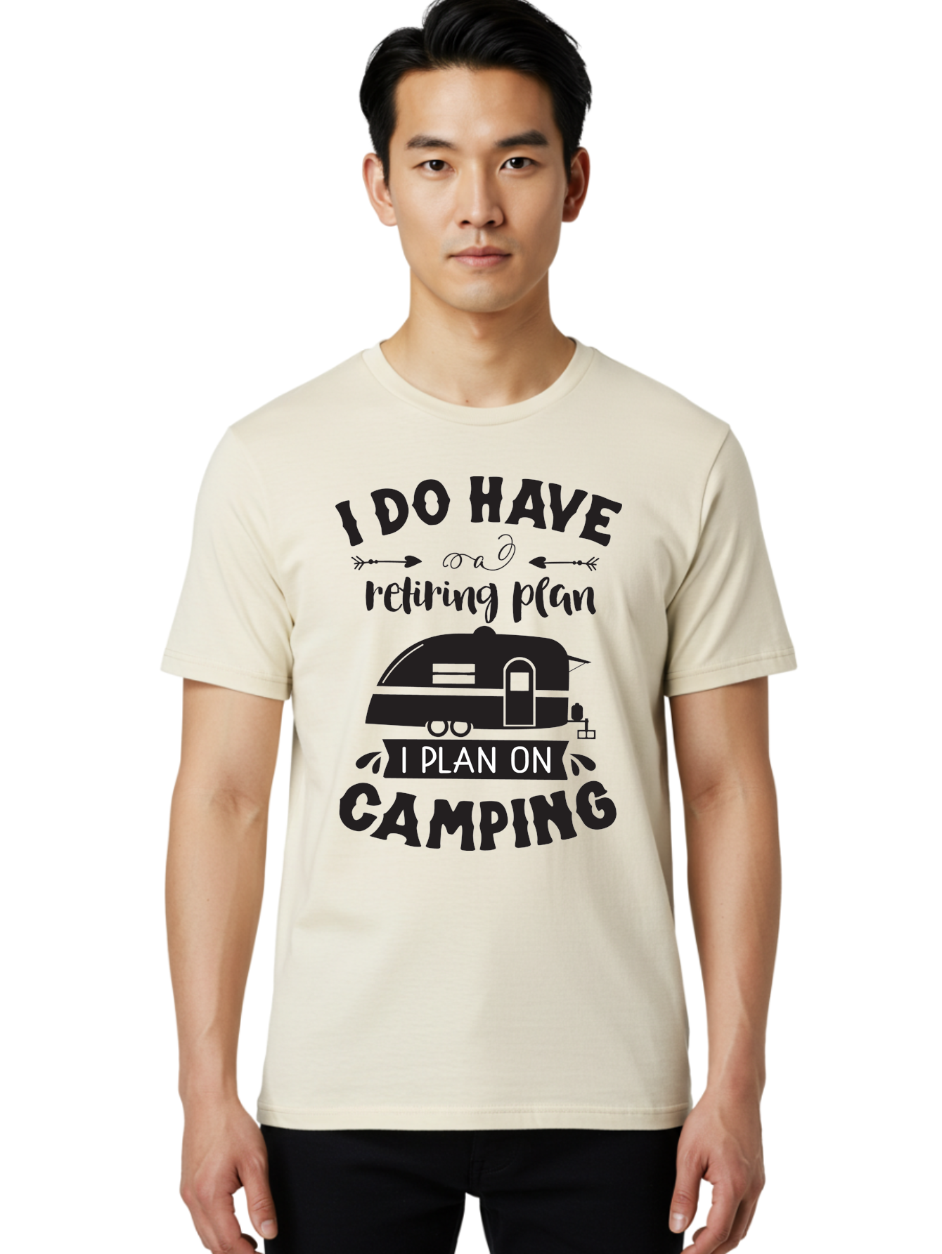 I-Do-Have-Retiring-Plan Men'S Graphic Tee, 100% Cotton, Comfortable Casual Summer Wear, Machine Washable, Retirement Plan, Camping Life, Outdoor Adventure, Travel Trailer, Caravan, Camping Quote, Funny Retirement, Retirement Humor, Aac842