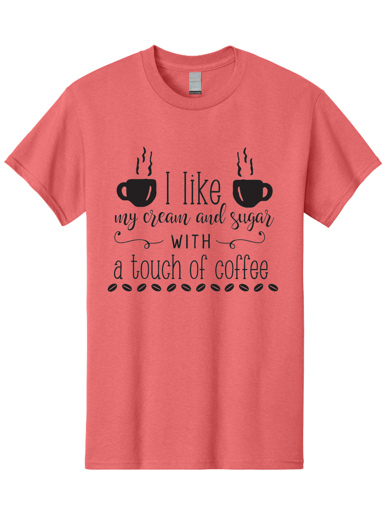 I-Like-My-Cream-And-Sugar Men'S Graphic Tee, 100% Cotton, Comfortable Casual Summer Wear, Machine Washable, Coffee Quote, Funny Coffee Sayings, Coffee Humor, Coffee Lover, Coffee Addiction, Morning Motivation, Coffee Beans, Steaming Cups Aac851