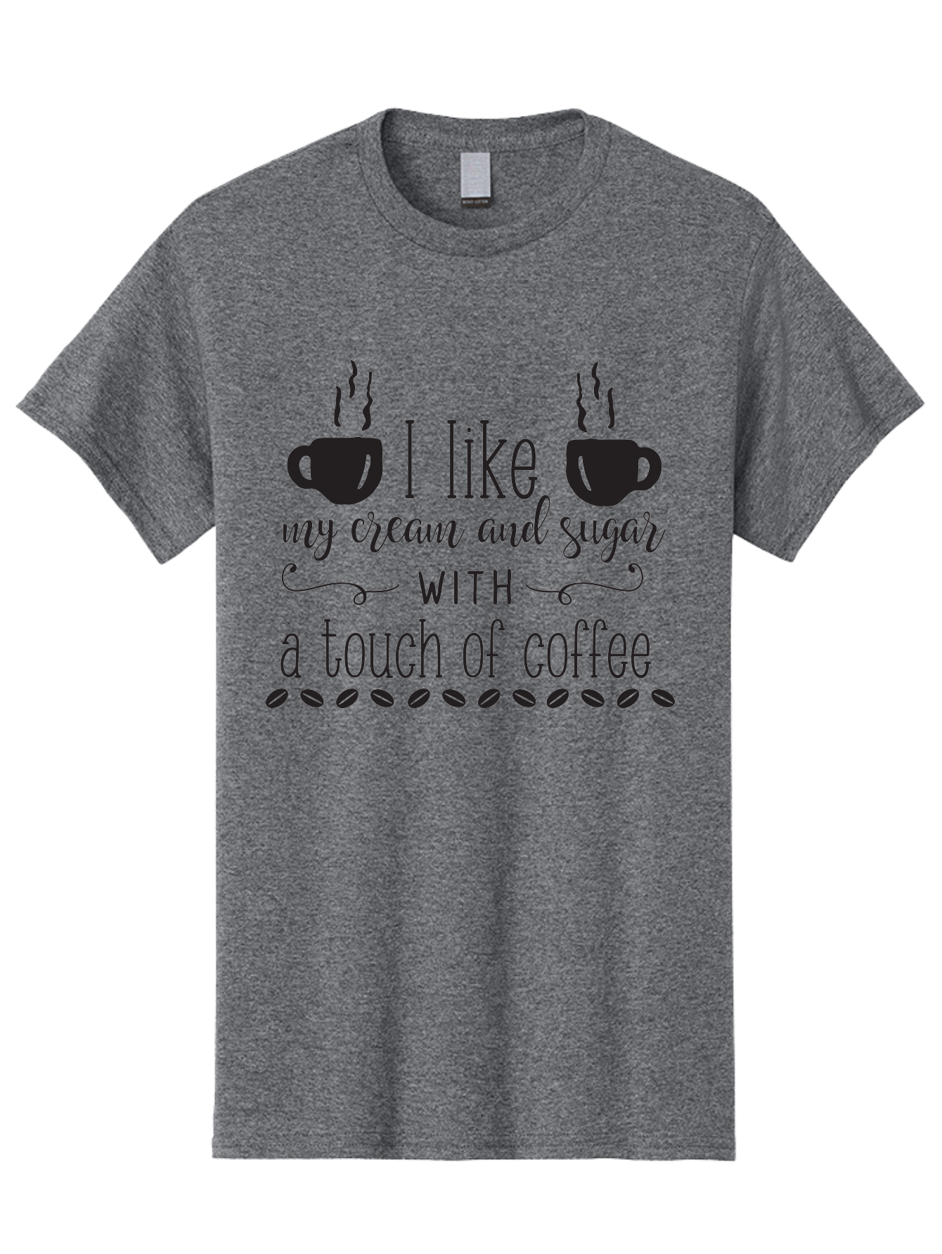 I-Like-My-Cream-And-Sugar Men'S Graphic Tee, 100% Cotton, Comfortable Casual Summer Wear, Machine Washable, Coffee Quote, Funny Coffee Sayings, Coffee Humor, Coffee Lover, Coffee Addiction, Morning Motivation, Coffee Beans, Steaming Cups Aac851