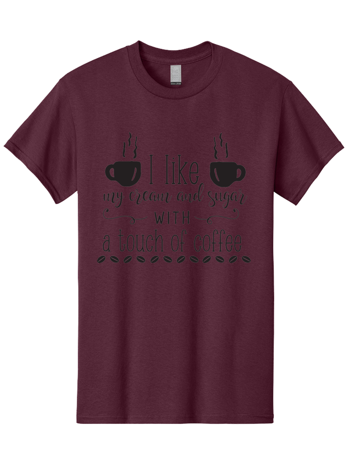 I-Like-My-Cream-And-Sugar Men'S Graphic Tee, 100% Cotton, Comfortable Casual Summer Wear, Machine Washable, Coffee Quote, Funny Coffee Sayings, Coffee Humor, Coffee Lover, Coffee Addiction, Morning Motivation, Coffee Beans, Steaming Cups Aac851