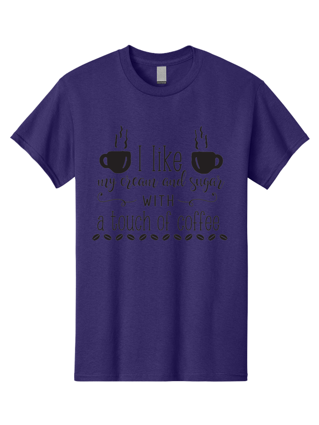 I-Like-My-Cream-And-Sugar Men'S Graphic Tee, 100% Cotton, Comfortable Casual Summer Wear, Machine Washable, Coffee Quote, Funny Coffee Sayings, Coffee Humor, Coffee Lover, Coffee Addiction, Morning Motivation, Coffee Beans, Steaming Cups Aac851
