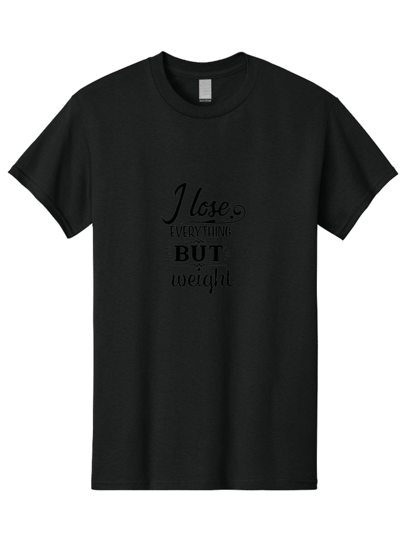 I-Lose-Everything-But-Weight Men'S Graphic Tee, 100% Cotton, Comfortable Casual Summer Wear, Machine Washable, Motivational Quote, Weight Loss, Fitness Inspiration, Gym, Humor, Irony, Decorative Typography, Black Text Aac853