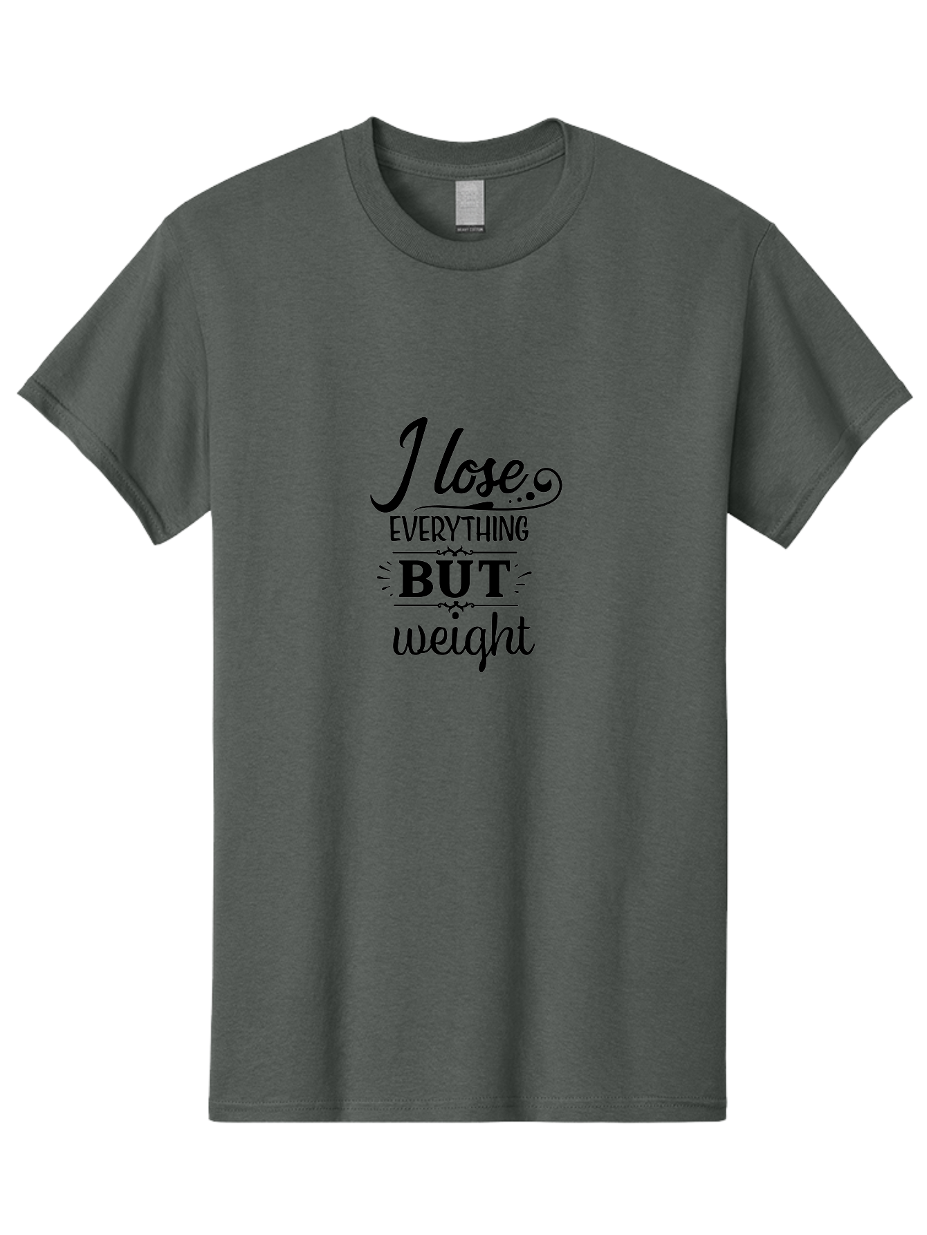 I-Lose-Everything-But-Weight Men'S Graphic Tee, 100% Cotton, Comfortable Casual Summer Wear, Machine Washable, Motivational Quote, Weight Loss, Fitness Inspiration, Gym, Humor, Irony, Decorative Typography, Black Text Aac853