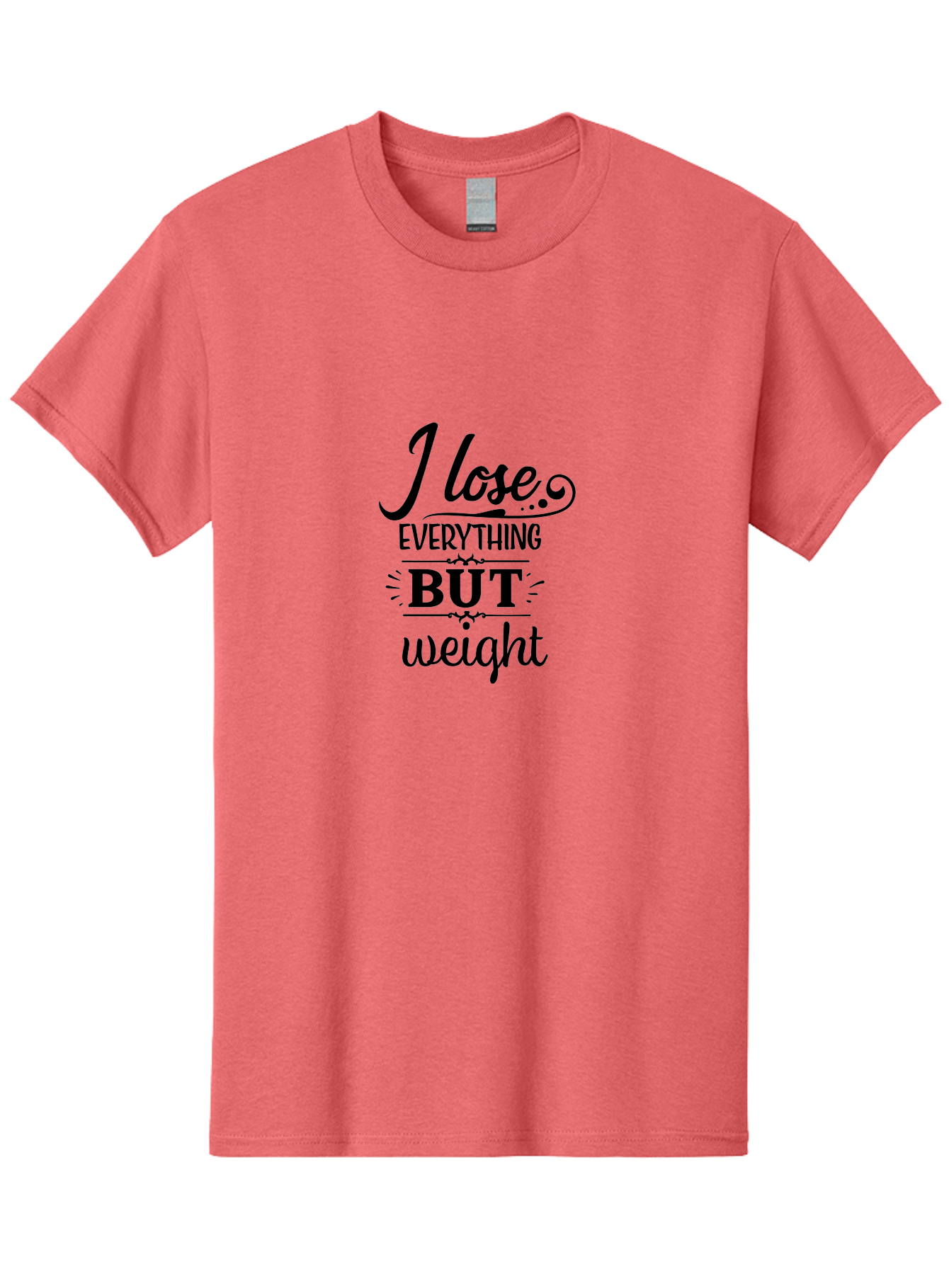 I-Lose-Everything-But-Weight Men'S Graphic Tee, 100% Cotton, Comfortable Casual Summer Wear, Machine Washable, Motivational Quote, Weight Loss, Fitness Inspiration, Gym, Humor, Irony, Decorative Typography, Black Text Aac853