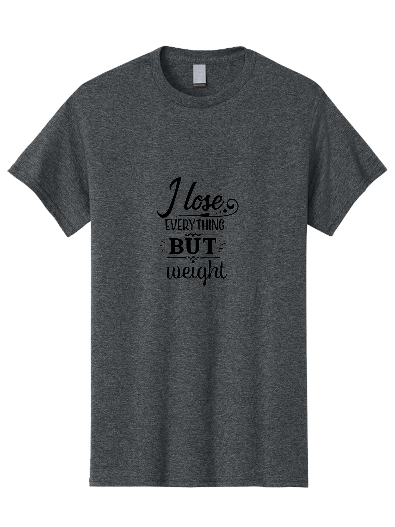 I-Lose-Everything-But-Weight Men'S Graphic Tee, 100% Cotton, Comfortable Casual Summer Wear, Machine Washable, Motivational Quote, Weight Loss, Fitness Inspiration, Gym, Humor, Irony, Decorative Typography, Black Text Aac853
