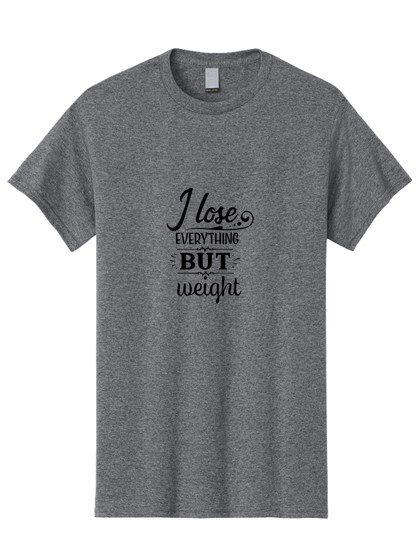 I-Lose-Everything-But-Weight Men'S Graphic Tee, 100% Cotton, Comfortable Casual Summer Wear, Machine Washable, Motivational Quote, Weight Loss, Fitness Inspiration, Gym, Humor, Irony, Decorative Typography, Black Text Aac853