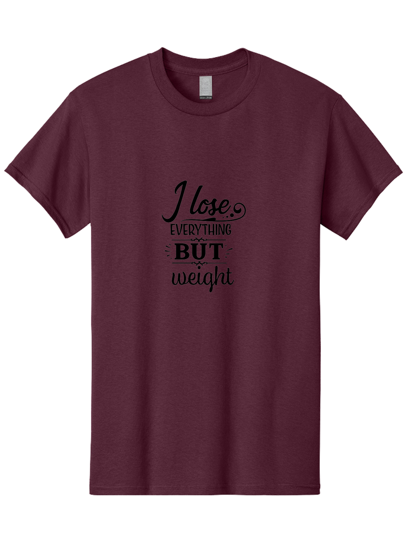 I-Lose-Everything-But-Weight Men'S Graphic Tee, 100% Cotton, Comfortable Casual Summer Wear, Machine Washable, Motivational Quote, Weight Loss, Fitness Inspiration, Gym, Humor, Irony, Decorative Typography, Black Text Aac853