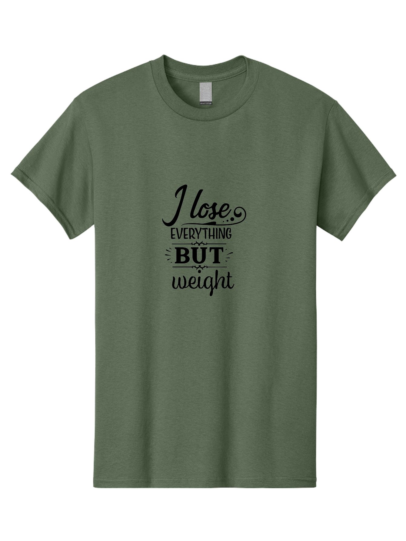 I-Lose-Everything-But-Weight Men'S Graphic Tee, 100% Cotton, Comfortable Casual Summer Wear, Machine Washable, Motivational Quote, Weight Loss, Fitness Inspiration, Gym, Humor, Irony, Decorative Typography, Black Text Aac853