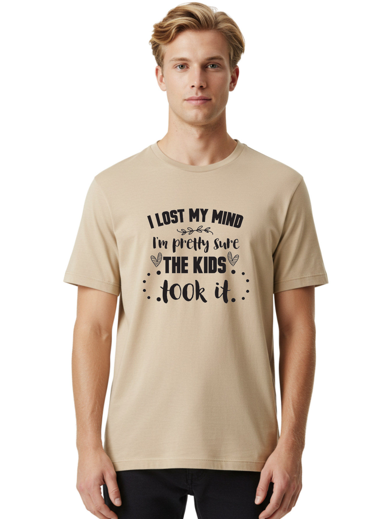I-Lost-My-Mind Men'S Graphic Tee, 100% Cotton, Comfortable Casual Summer Wear, Machine Washable, Humorous Quote, Funny Saying, Parenting Humor, Mom Life, Childless Joke, Witty Phrase, Relatable Quote, Sarcastic Humor, Funny Quotes Aac854