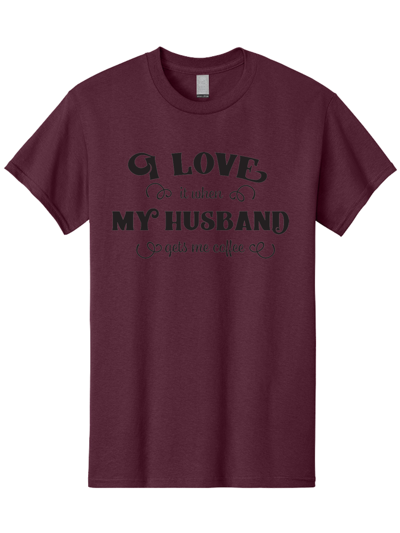 I-Love-My-Husband-Coffee Men'S Graphic Tee, 100% Cotton, Comfortable Casual Summer Wear, Machine Washable, Love Quote, Husband And Wife, Coffee Lover, Romance, Relationship Goals, Funny Saying, Cute Text, Love For Coffee Aac856