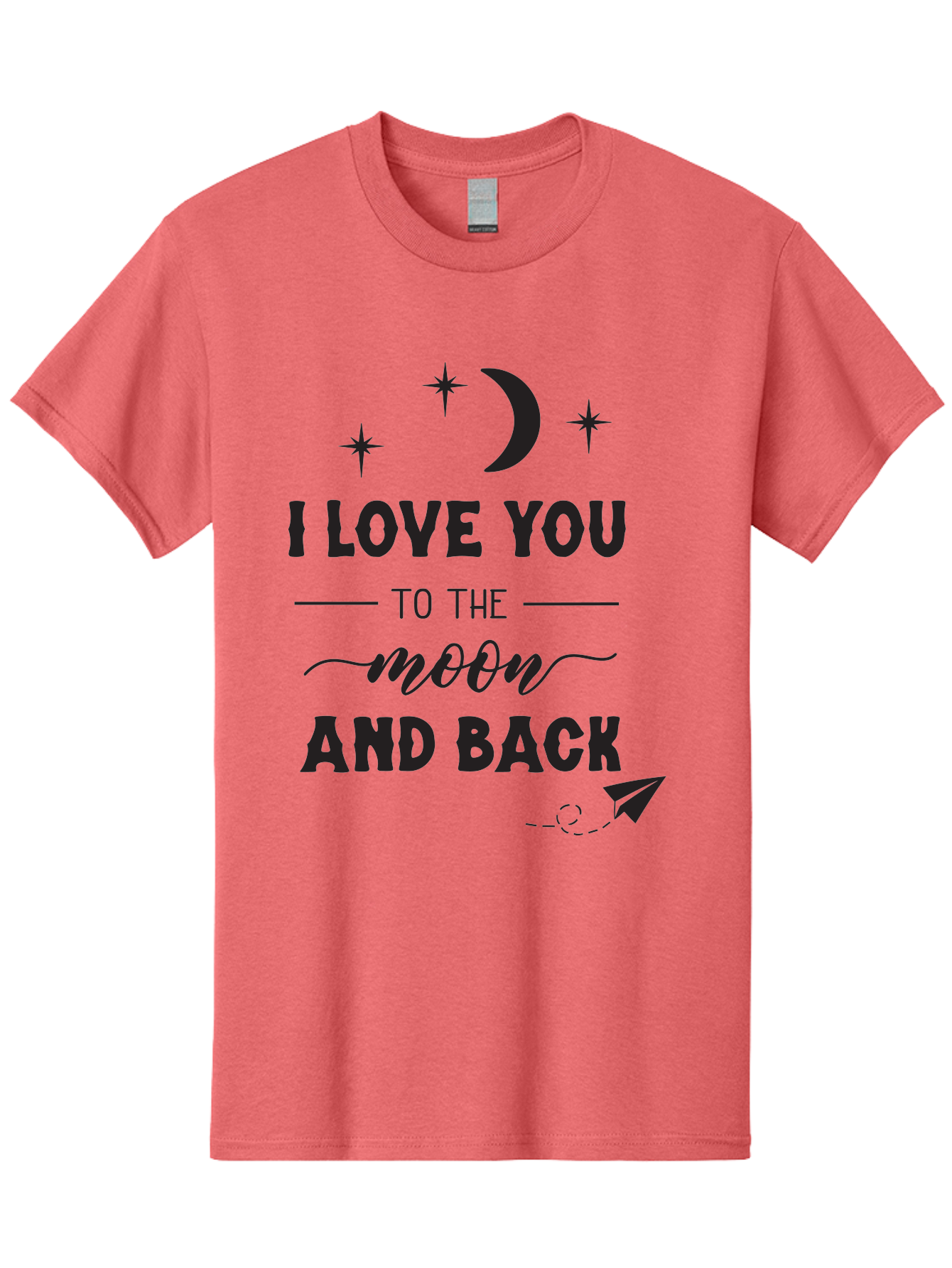 I-Love-You-To-The-Moon-And-Back Men'S Graphic Tee, 100% Cotton, Comfortable Casual Summer Wear, Machine Washable, Love Quote, Romantic Phrase, Moon And Stars, Celestial Theme, Sweet Sentiment, Heartfelt Expression, Loving Message, Aac858