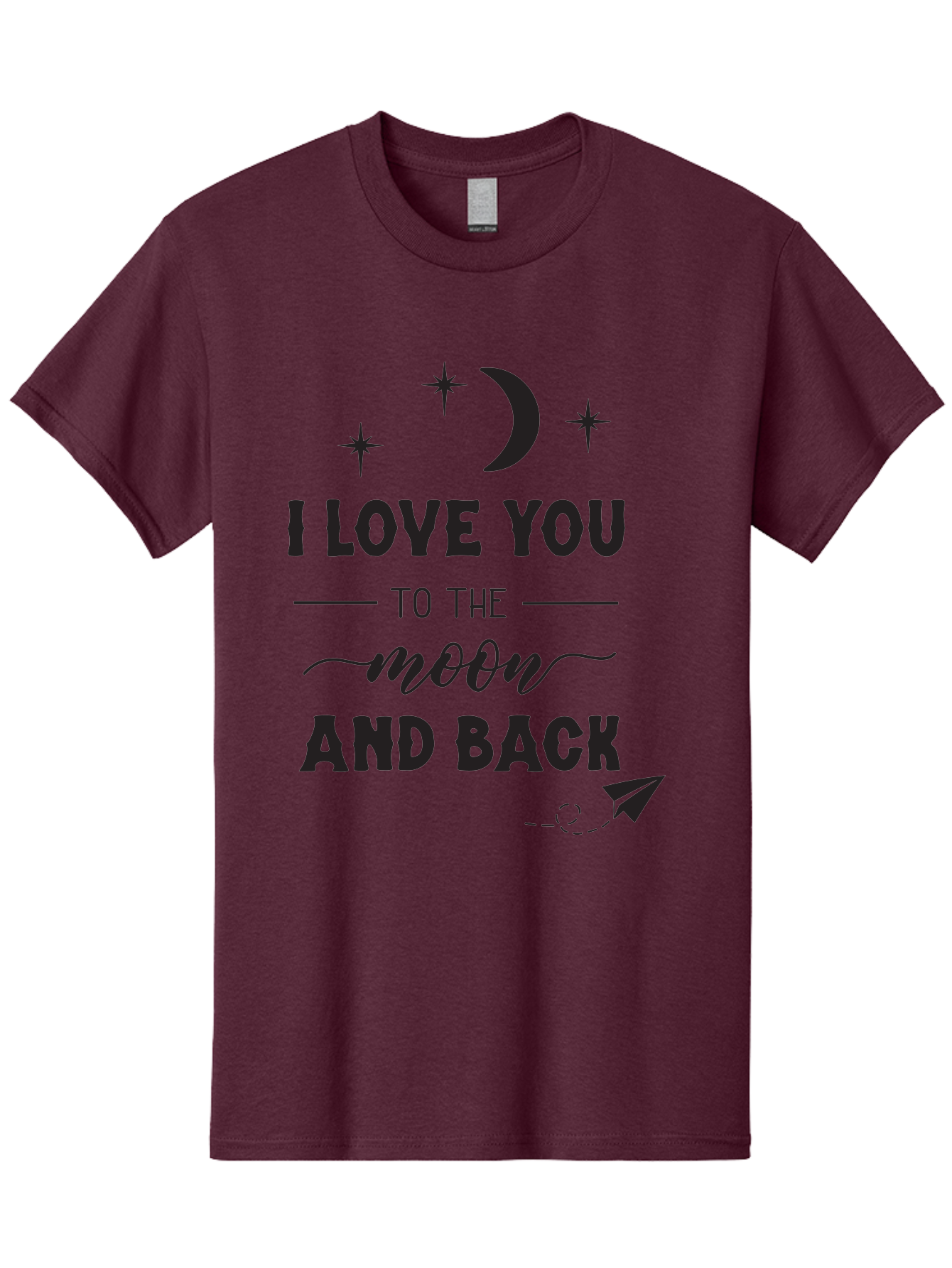 I-Love-You-To-The-Moon-And-Back Men'S Graphic Tee, 100% Cotton, Comfortable Casual Summer Wear, Machine Washable, Love Quote, Romantic Phrase, Moon And Stars, Celestial Theme, Sweet Sentiment, Heartfelt Expression, Loving Message, Aac858