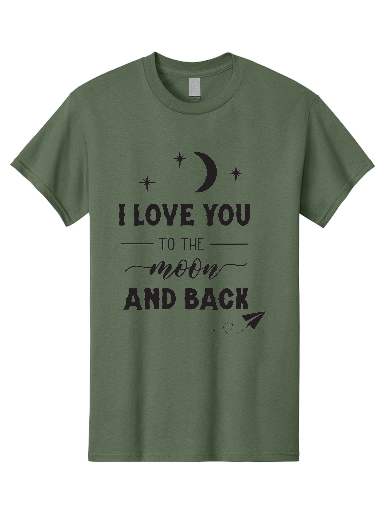 I-Love-You-To-The-Moon-And-Back Men'S Graphic Tee, 100% Cotton, Comfortable Casual Summer Wear, Machine Washable, Love Quote, Romantic Phrase, Moon And Stars, Celestial Theme, Sweet Sentiment, Heartfelt Expression, Loving Message, Aac858