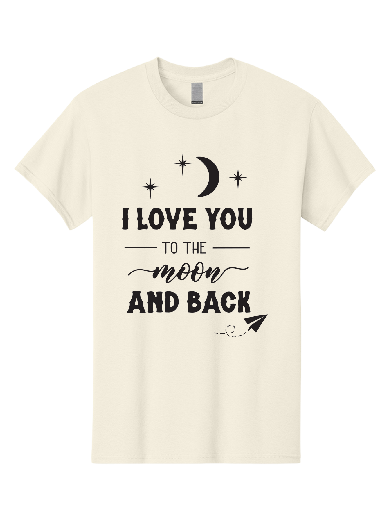 I-Love-You-To-The-Moon-And-Back Men'S Graphic Tee, 100% Cotton, Comfortable Casual Summer Wear, Machine Washable, Love Quote, Romantic Phrase, Moon And Stars, Celestial Theme, Sweet Sentiment, Heartfelt Expression, Loving Message, Aac858