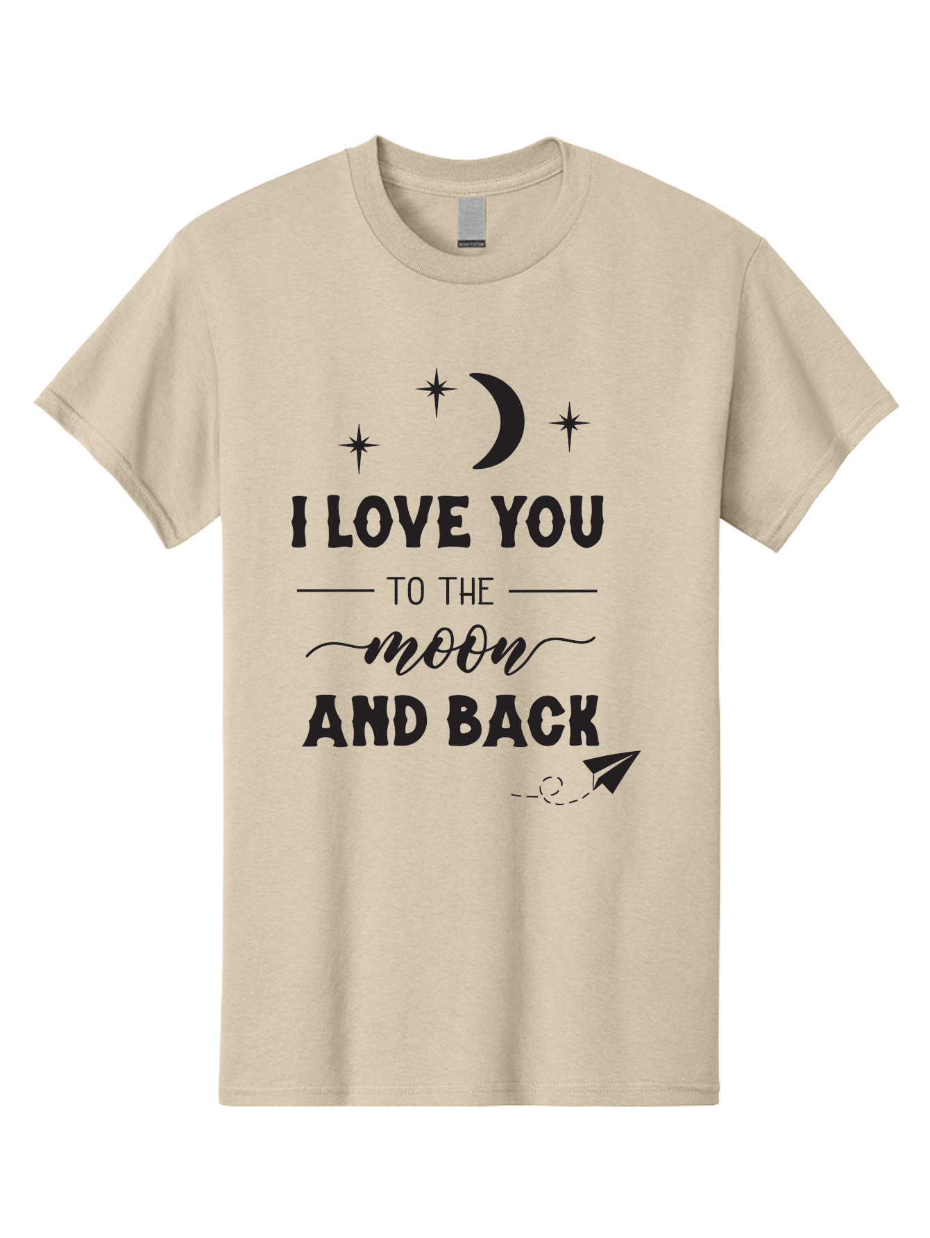I-Love-You-To-The-Moon-And-Back Men'S Graphic Tee, 100% Cotton, Comfortable Casual Summer Wear, Machine Washable, Love Quote, Romantic Phrase, Moon And Stars, Celestial Theme, Sweet Sentiment, Heartfelt Expression, Loving Message, Aac858