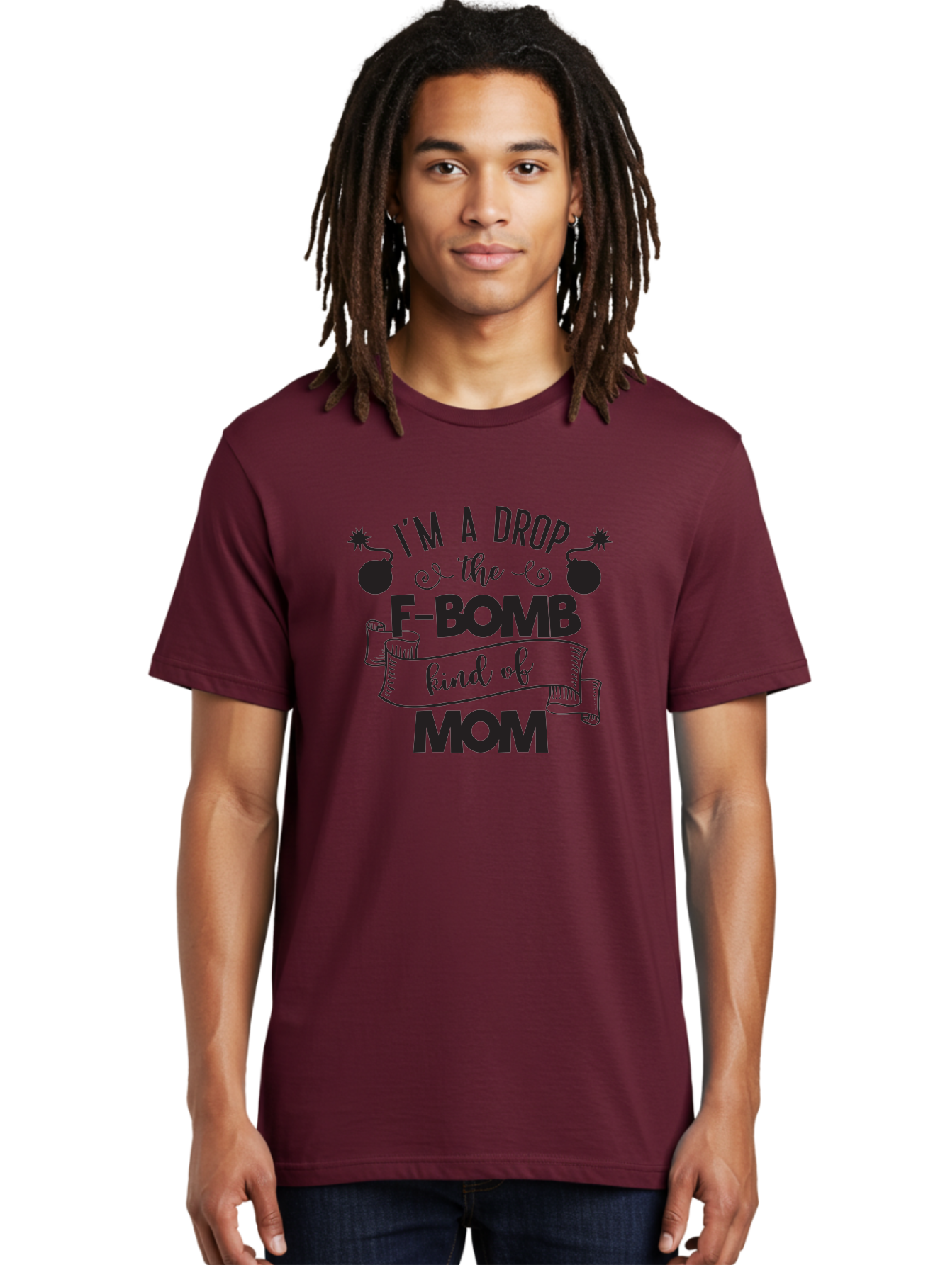 I-M-A-Drop-The-F-Bomb-Kind-Of-Mom Men'S Graphic Tee, 100% Cotton, Comfortable Casual Summer Wear, Machine Washable, Funny Mom Quote, Mom Life, Parenting Humor, F-Bomb, Sassy Mom, Mom Quotes, Humorous Quotes, Mom Jokes, Funny Quotes, Motherhood Aac861