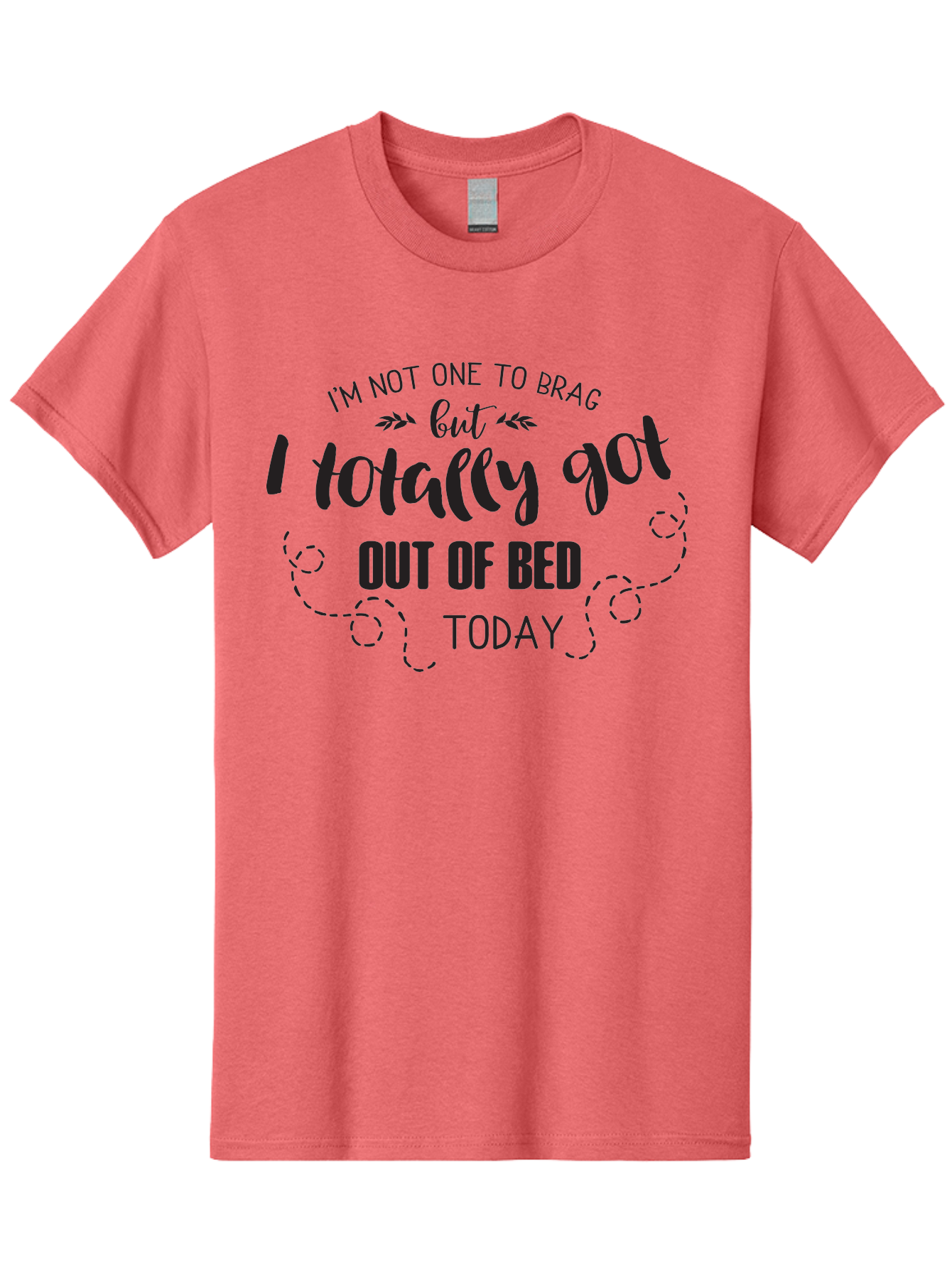 I-M-Not-One-To-Brag Men'S Graphic Tee, 100% Cotton, Comfortable Casual Summer Wear, Machine Washable, Funny Quotes, Motivational Sayings, Humorous Phrases, Morning Motivation, Getting Out Of Bed, Lazy Days, Witty Remarks Aac865