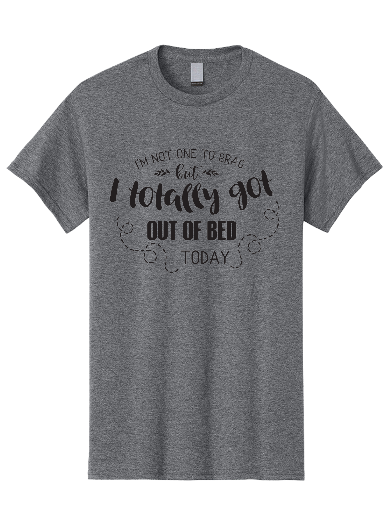 I-M-Not-One-To-Brag Men'S Graphic Tee, 100% Cotton, Comfortable Casual Summer Wear, Machine Washable, Funny Quotes, Motivational Sayings, Humorous Phrases, Morning Motivation, Getting Out Of Bed, Lazy Days, Witty Remarks Aac865