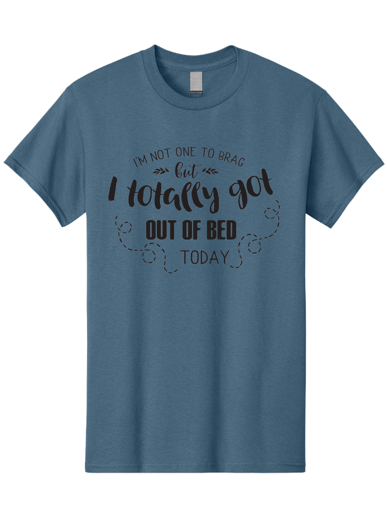 I-M-Not-One-To-Brag Men'S Graphic Tee, 100% Cotton, Comfortable Casual Summer Wear, Machine Washable, Funny Quotes, Motivational Sayings, Humorous Phrases, Morning Motivation, Getting Out Of Bed, Lazy Days, Witty Remarks Aac865