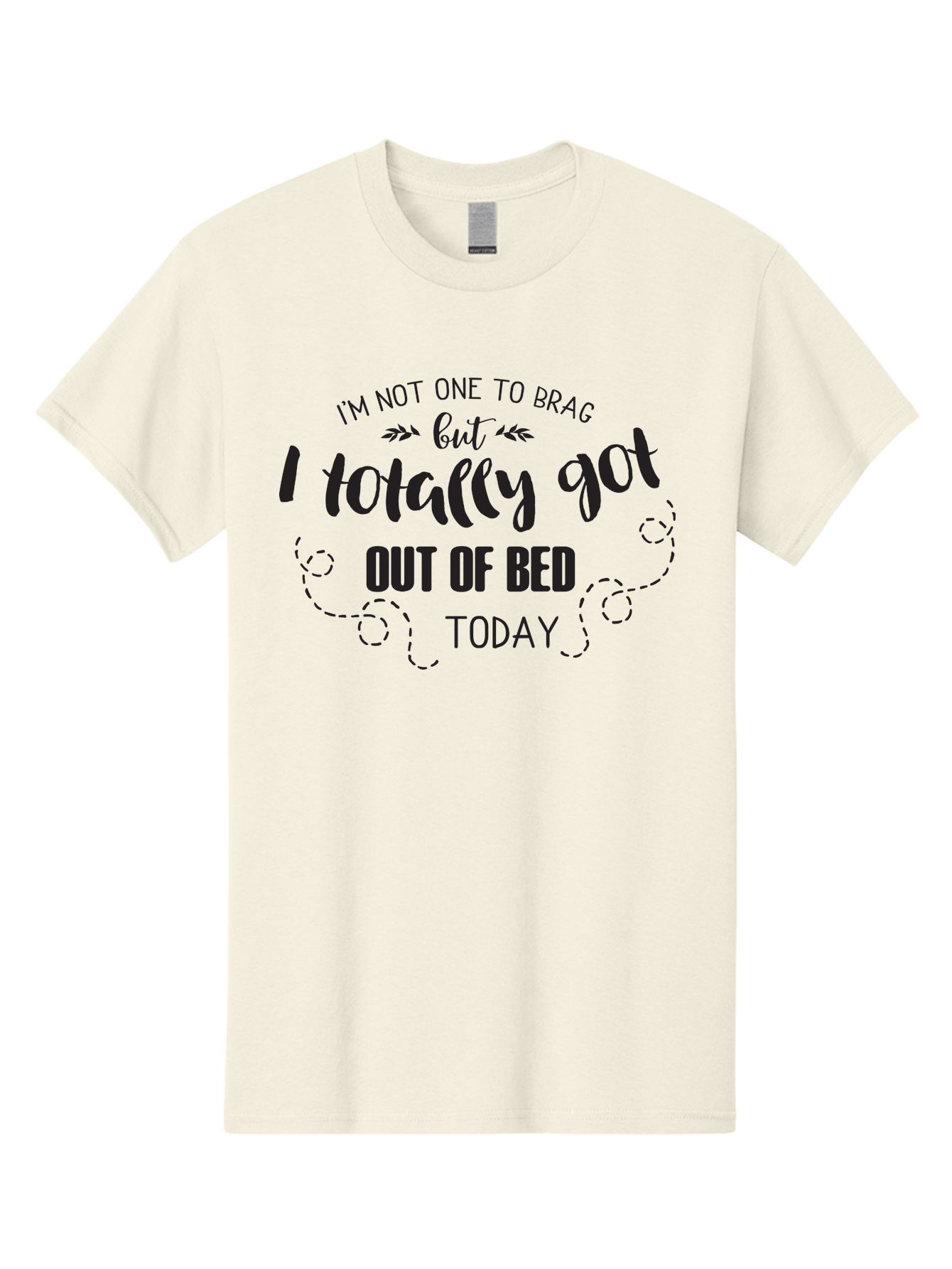 I-M-Not-One-To-Brag Men'S Graphic Tee, 100% Cotton, Comfortable Casual Summer Wear, Machine Washable, Funny Quotes, Motivational Sayings, Humorous Phrases, Morning Motivation, Getting Out Of Bed, Lazy Days, Witty Remarks Aac865