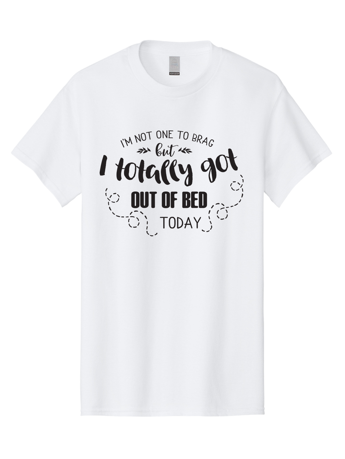 I-M-Not-One-To-Brag Men'S Graphic Tee, 100% Cotton, Comfortable Casual Summer Wear, Machine Washable, Funny Quotes, Motivational Sayings, Humorous Phrases, Morning Motivation, Getting Out Of Bed, Lazy Days, Witty Remarks Aac865