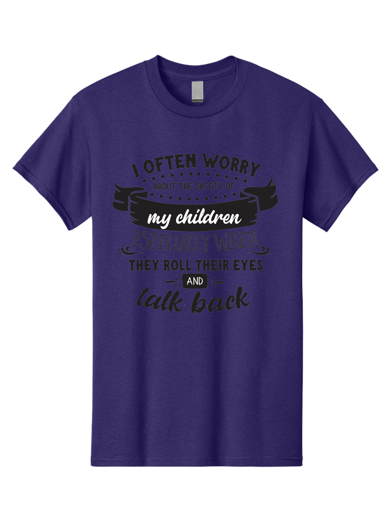 I-Often-Worry-About-The-Safety-Of-My-Children Men'S Graphic Tee, 100% Cotton, Comfortable Casual Summer Wear, Machine Washable, Funny Parenting Quote, Humorous Saying, Kids Backtalk, Sarcastic Humor, Ironic Expression, Playful Design, Aac873