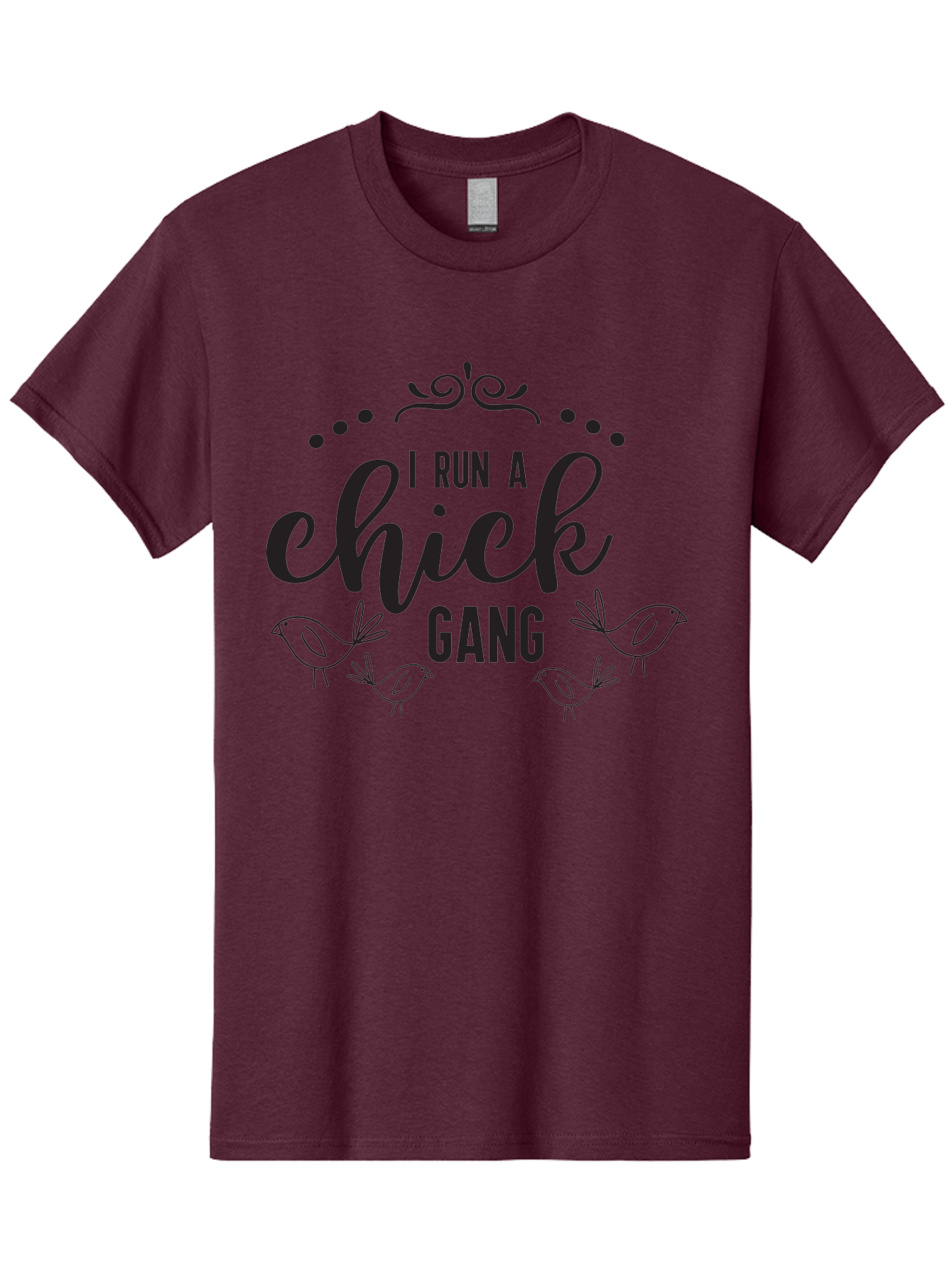 I-Run-A-Chick-Gang Men'S Graphic Tee, 100% Cotton, Comfortable Casual Summer Wear, Machine Washable, Funny Chicken Sayings, Cute Bird Quotes, Humorous Farm Phrases, Trendy Chicken Graphics, Farm Humor, Chicken Lover Gifts, Poultry Puns Aac875