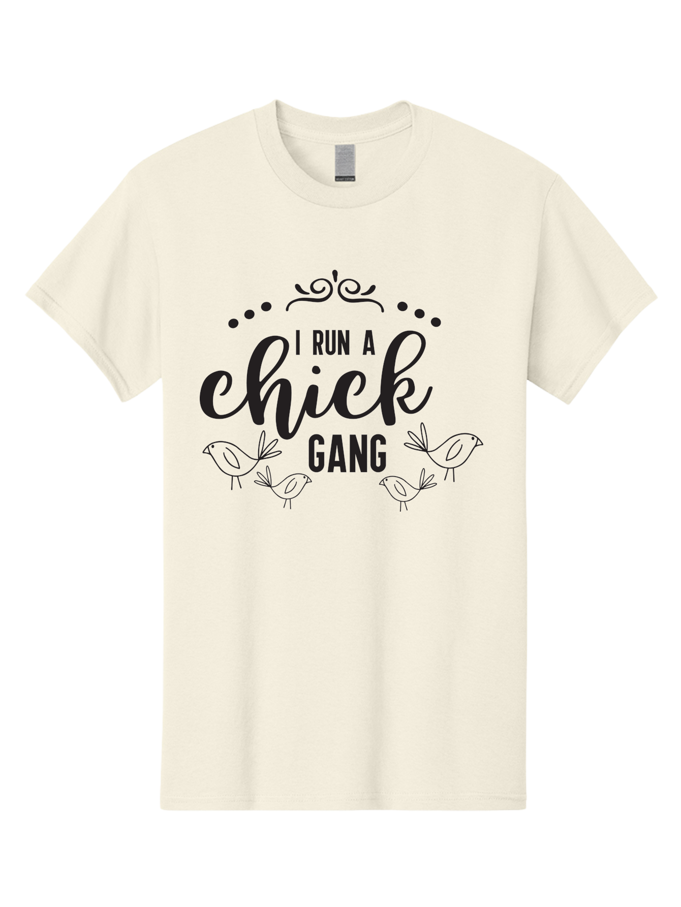 I-Run-A-Chick-Gang Men'S Graphic Tee, 100% Cotton, Comfortable Casual Summer Wear, Machine Washable, Funny Chicken Sayings, Cute Bird Quotes, Humorous Farm Phrases, Trendy Chicken Graphics, Farm Humor, Chicken Lover Gifts, Poultry Puns Aac875