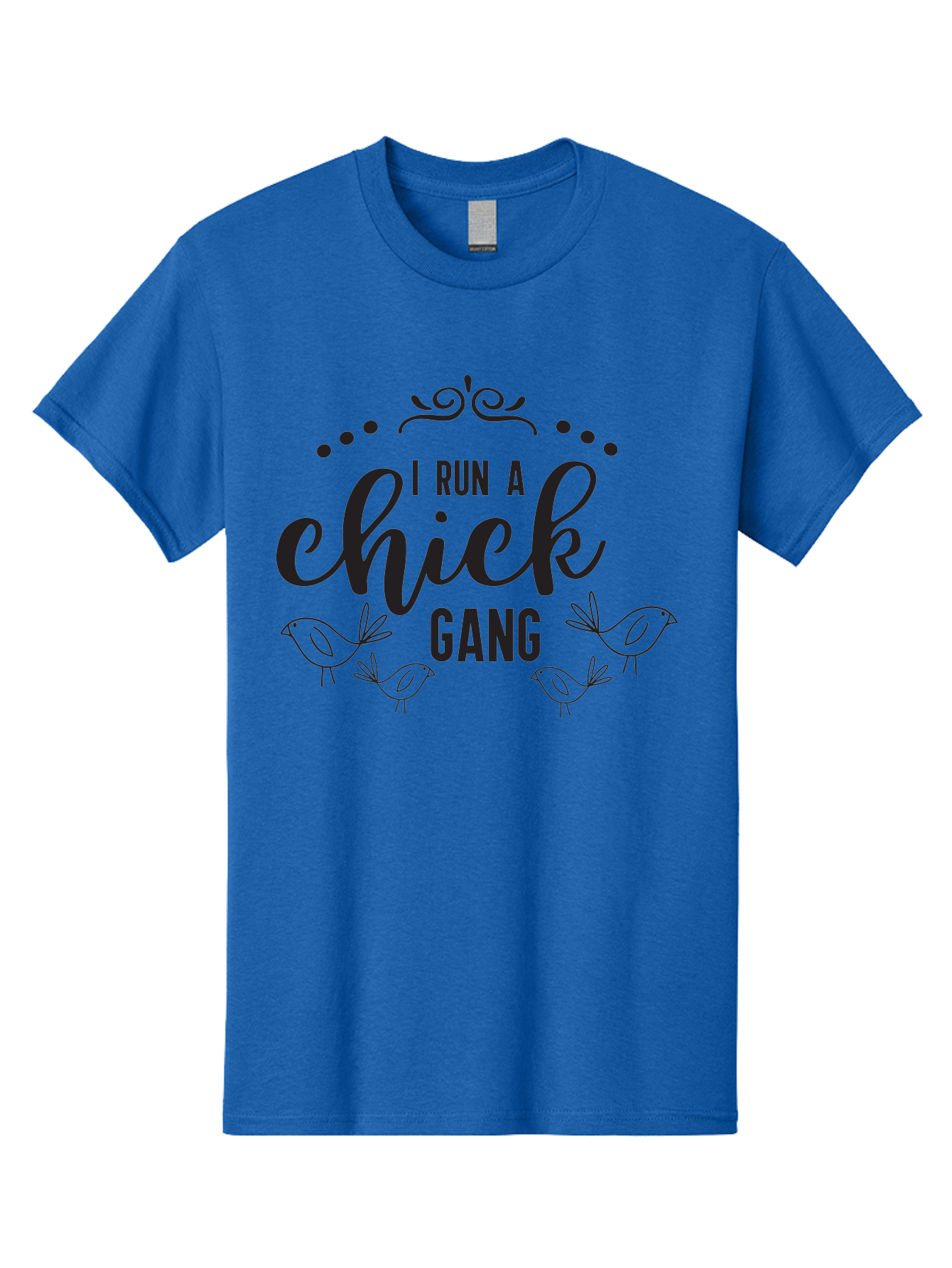 I-Run-A-Chick-Gang Men'S Graphic Tee, 100% Cotton, Comfortable Casual Summer Wear, Machine Washable, Funny Chicken Sayings, Cute Bird Quotes, Humorous Farm Phrases, Trendy Chicken Graphics, Farm Humor, Chicken Lover Gifts, Poultry Puns Aac875