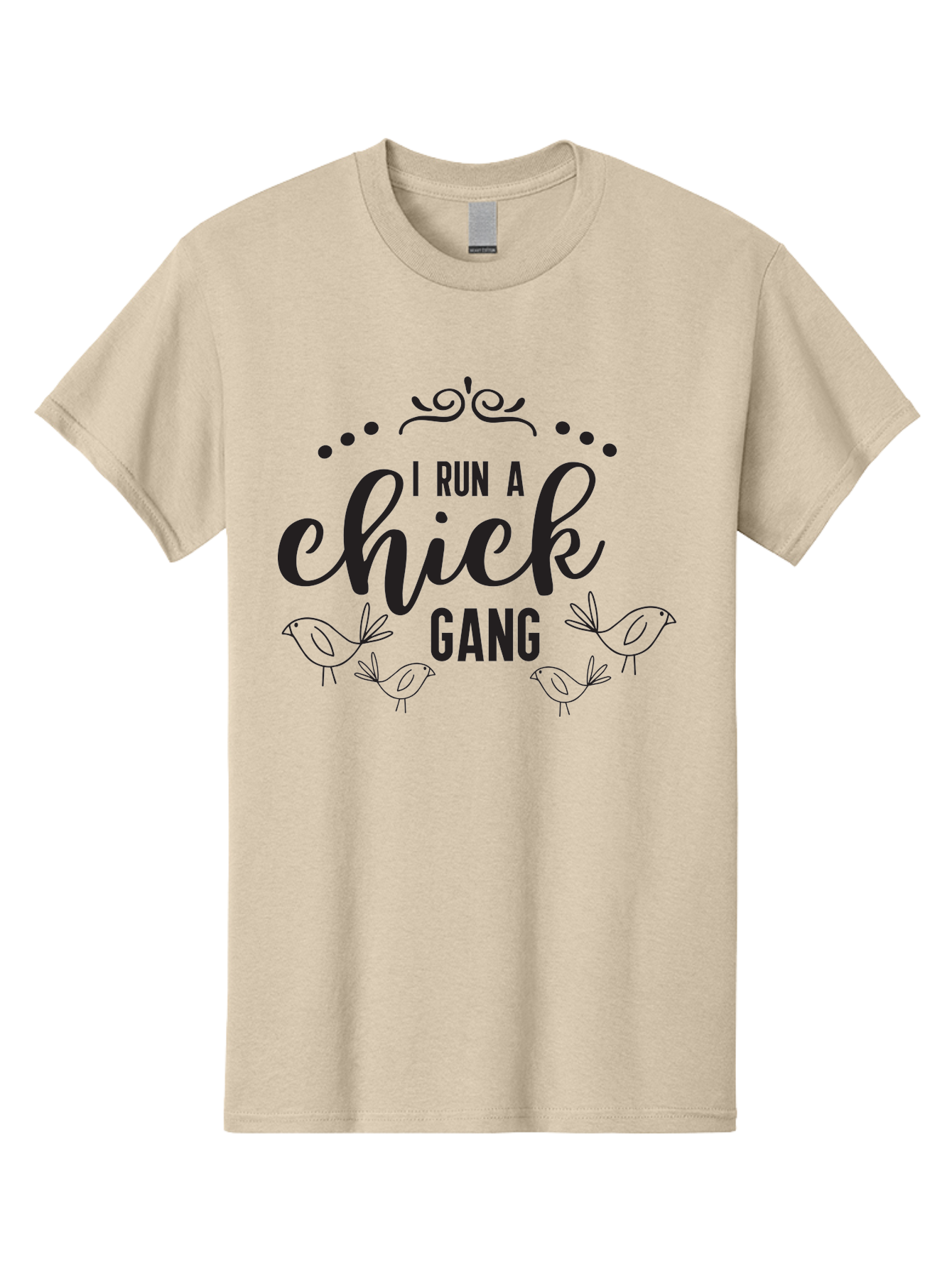 I-Run-A-Chick-Gang Men'S Graphic Tee, 100% Cotton, Comfortable Casual Summer Wear, Machine Washable, Funny Chicken Sayings, Cute Bird Quotes, Humorous Farm Phrases, Trendy Chicken Graphics, Farm Humor, Chicken Lover Gifts, Poultry Puns Aac875